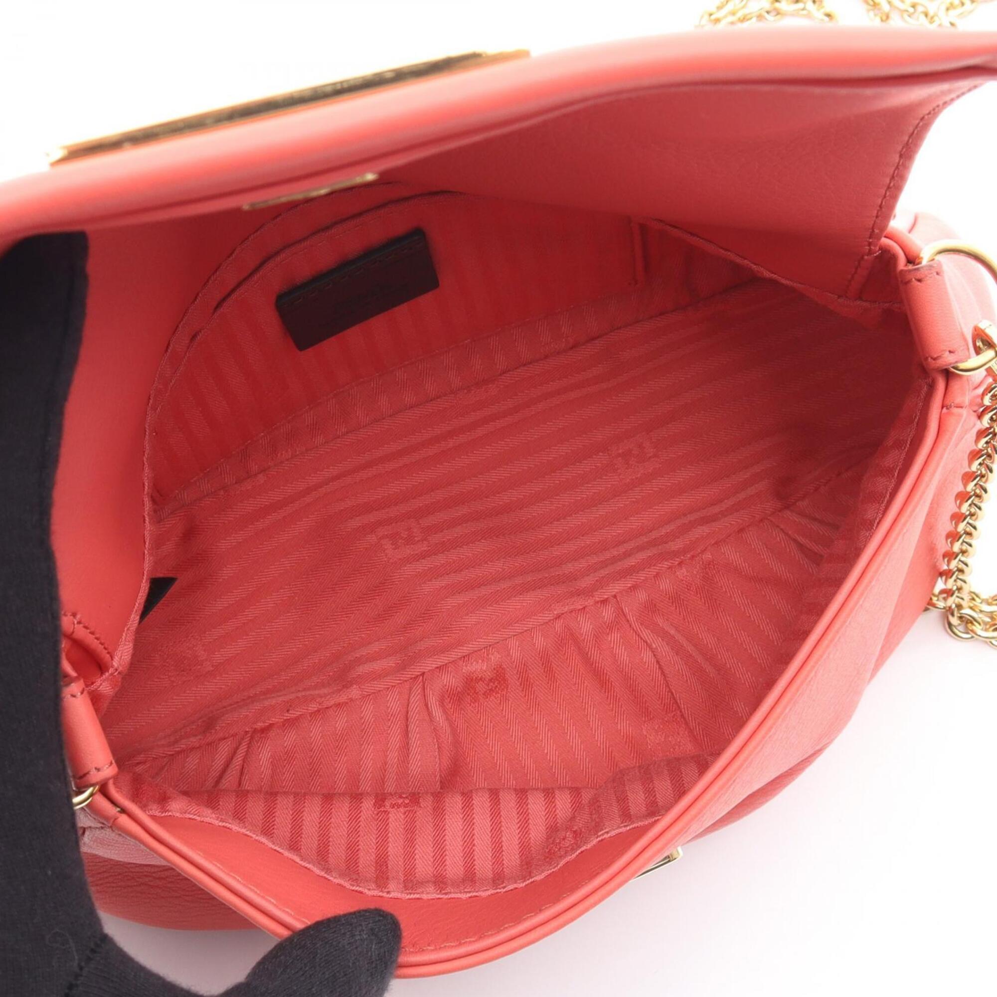 Fendi Pink Leather Handbag Shoulder Bag (Pre-Owned)