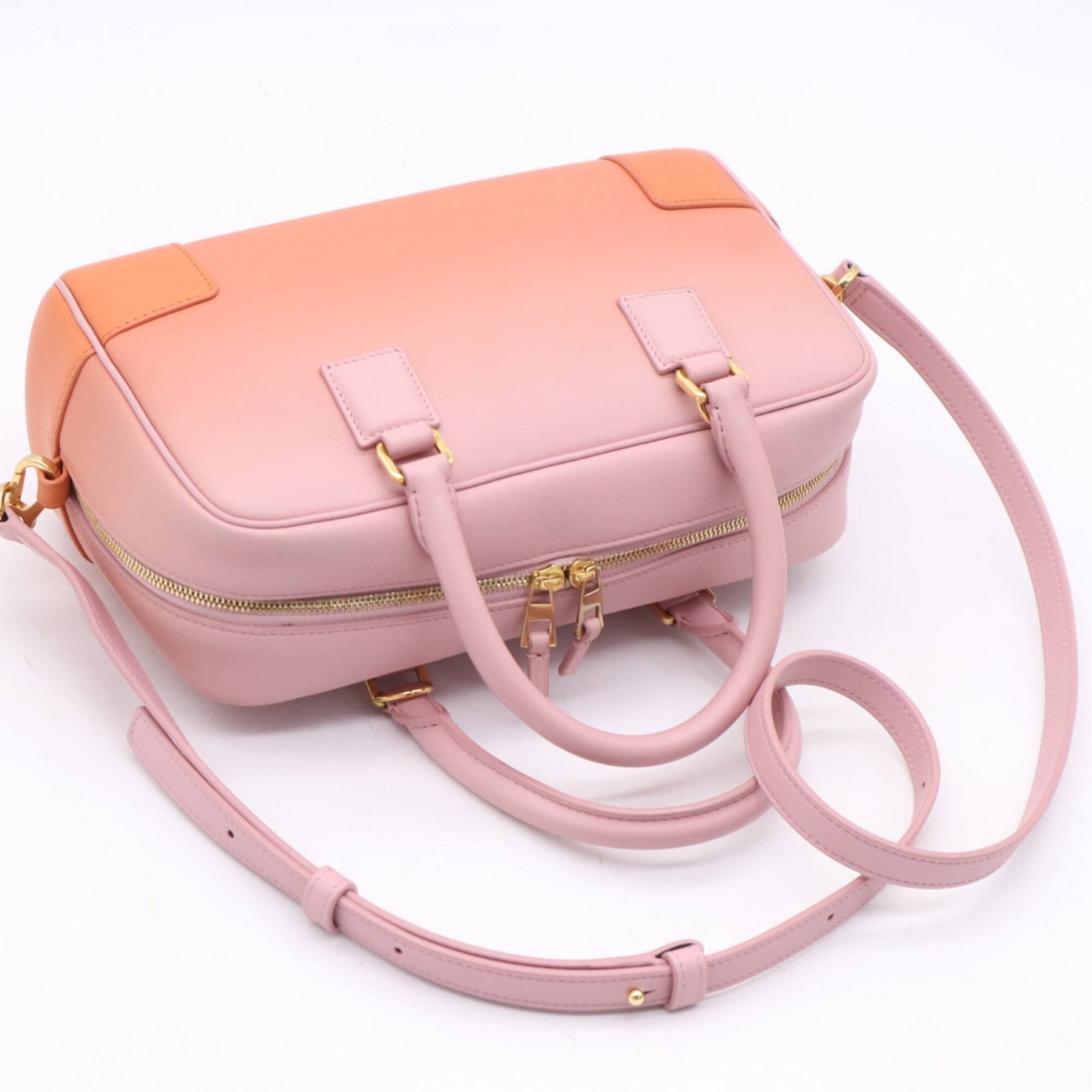 Loewe Amazona Orange Pink Leather Handbag Shoulder Bag (Pre-Owned)