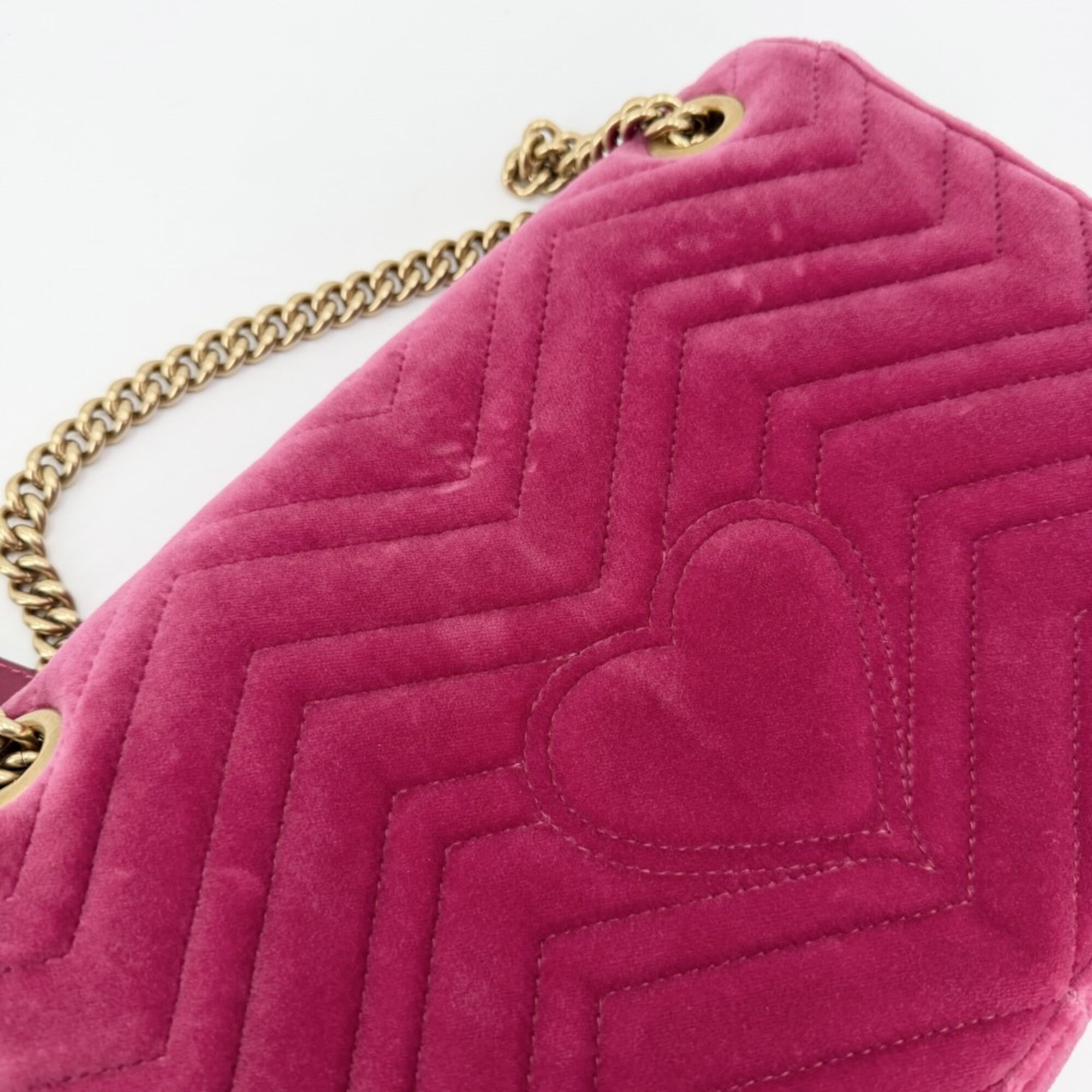 Gucci Gg Marmont Pink Leather Shoulder Bag (Pre-Owned)