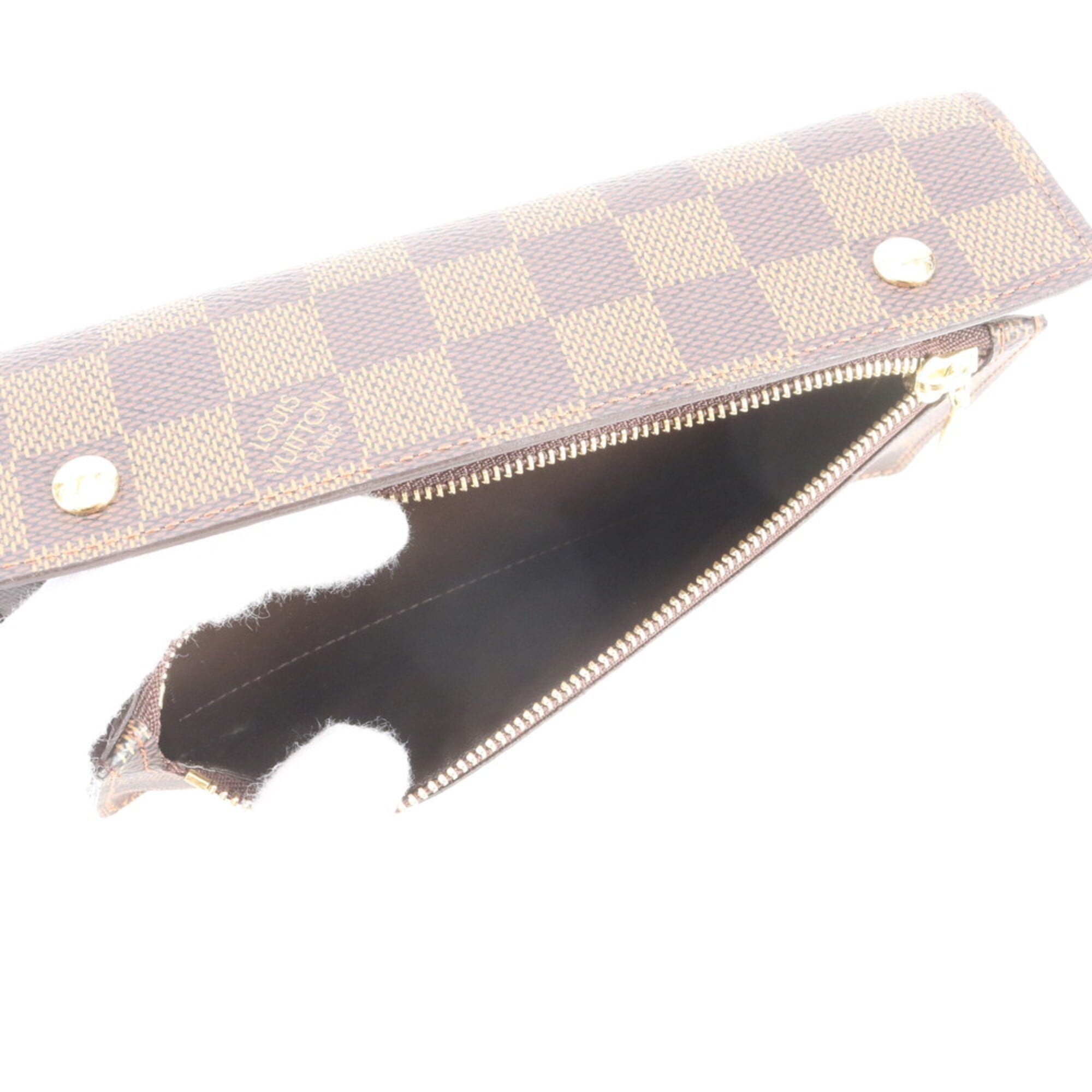 Louis Vuitton Brown Leather Coated Canvas Long Wallet (Bi-Fold) (Pre-Owned)
