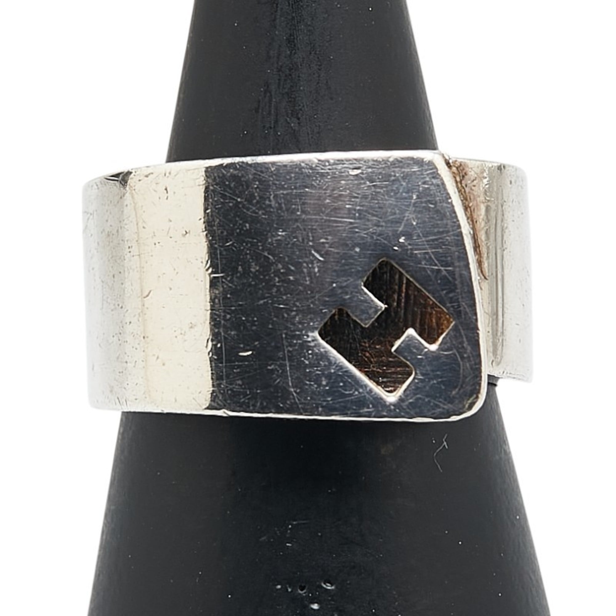 Hermes Silver 925 Band Ring (Pre-Owned)
