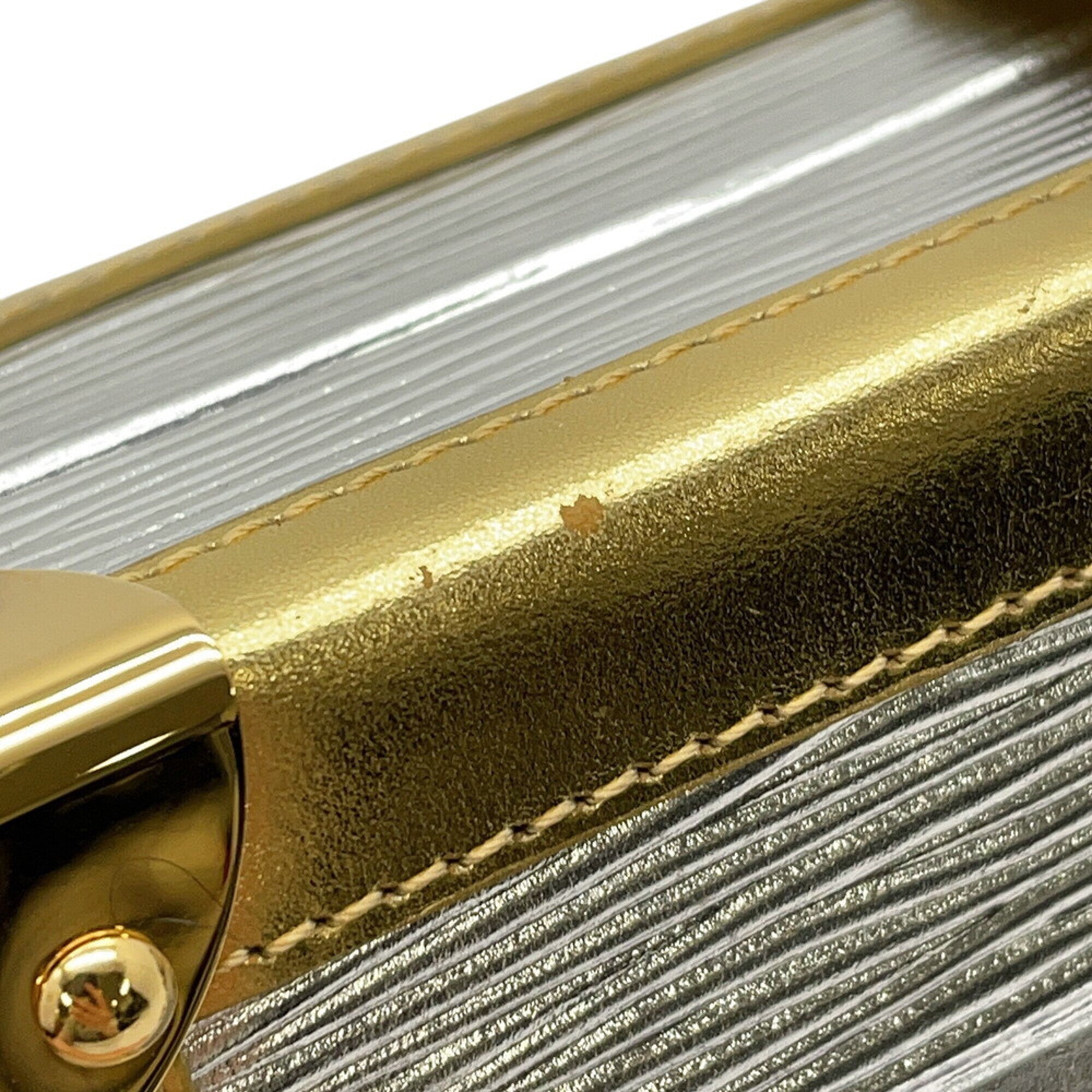 Louis Vuitton Gold Silver Clutch Bag Handbag Shoulder Bag (Pre-Owned)