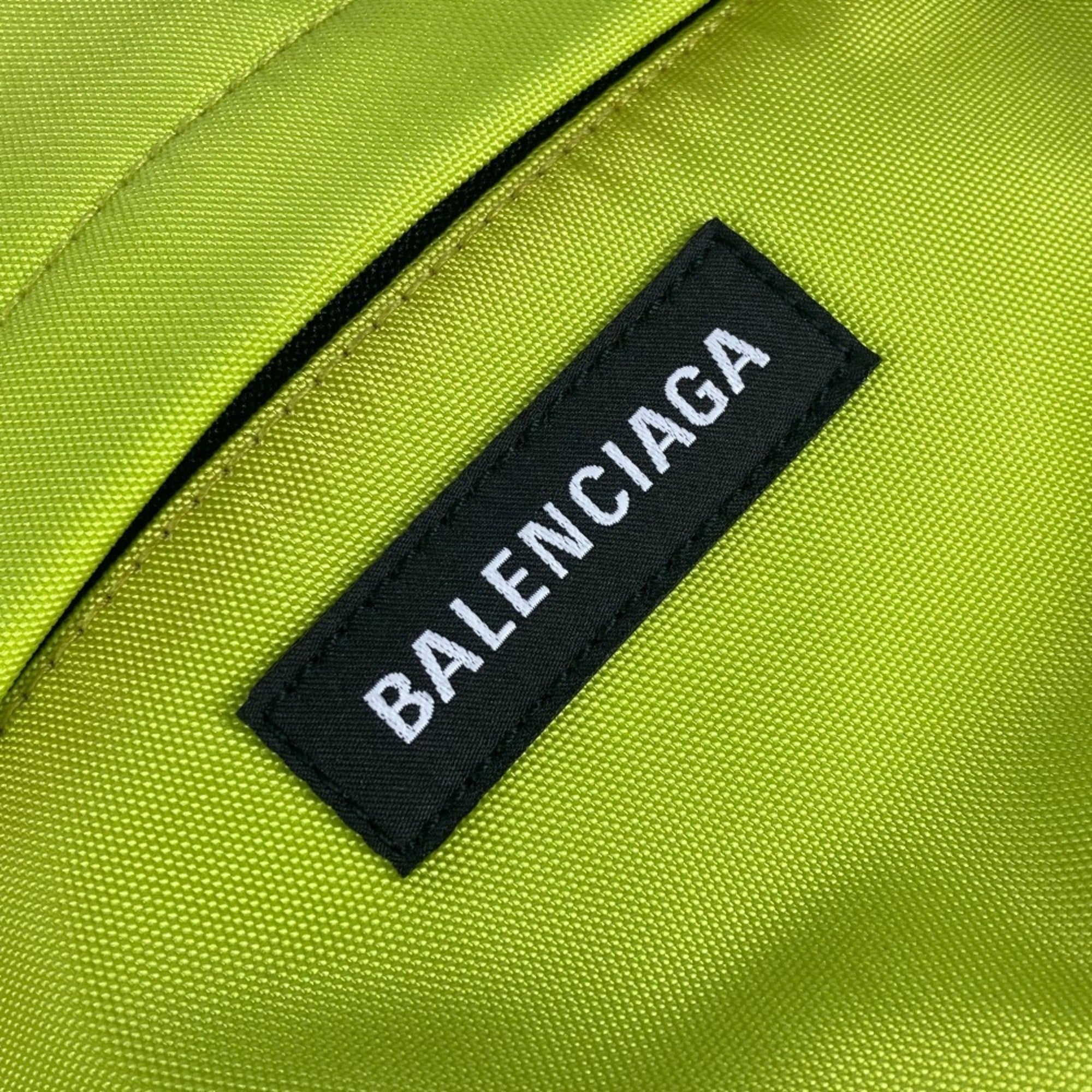 Balenciaga Black Yellow Nylon Canvas Backpack (Pre-Owned)