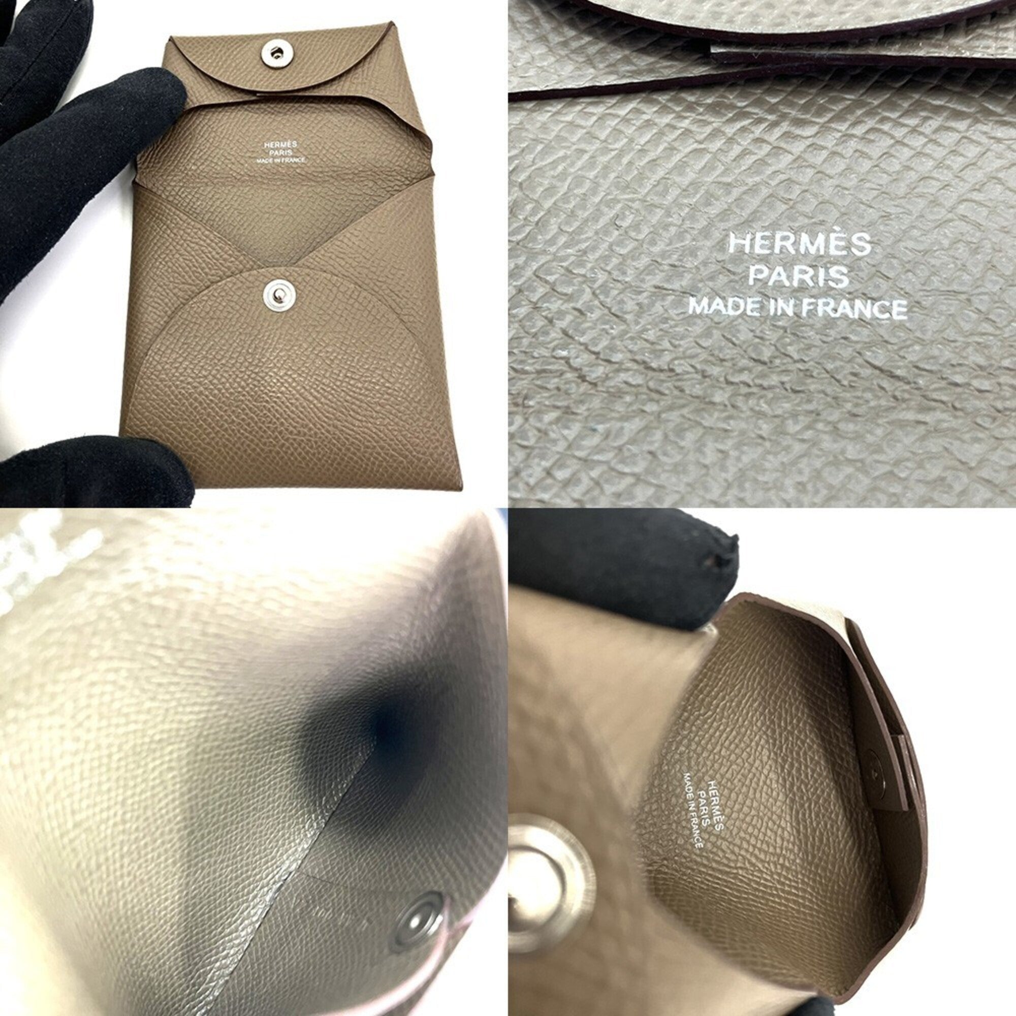 Hermes Etoupe Gray Gray Epsom Leather Coin Purse/Coin Case (Pre-Owned)