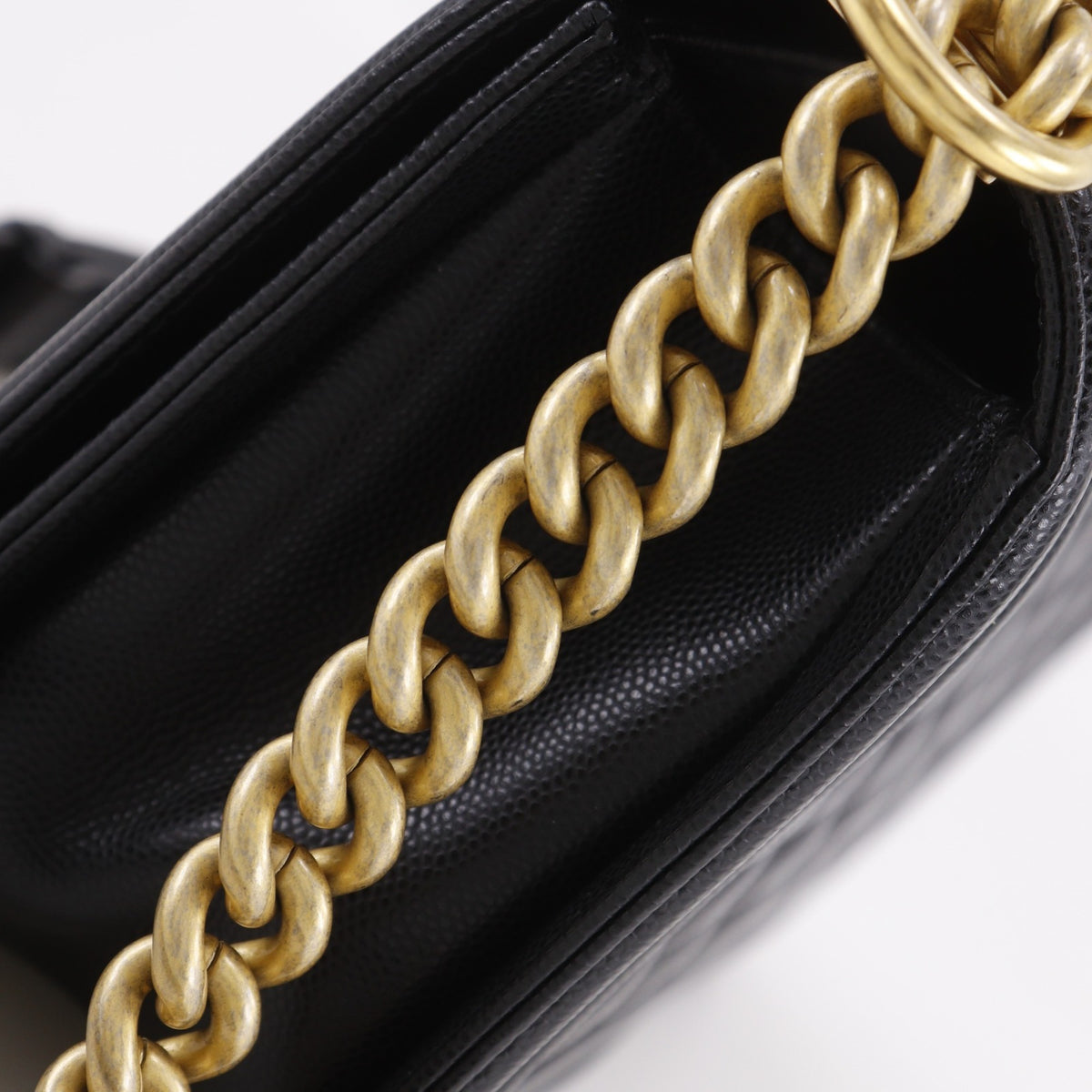 Chanel Black Grained Calfskin Shoulder Bag (Pre-Owned)