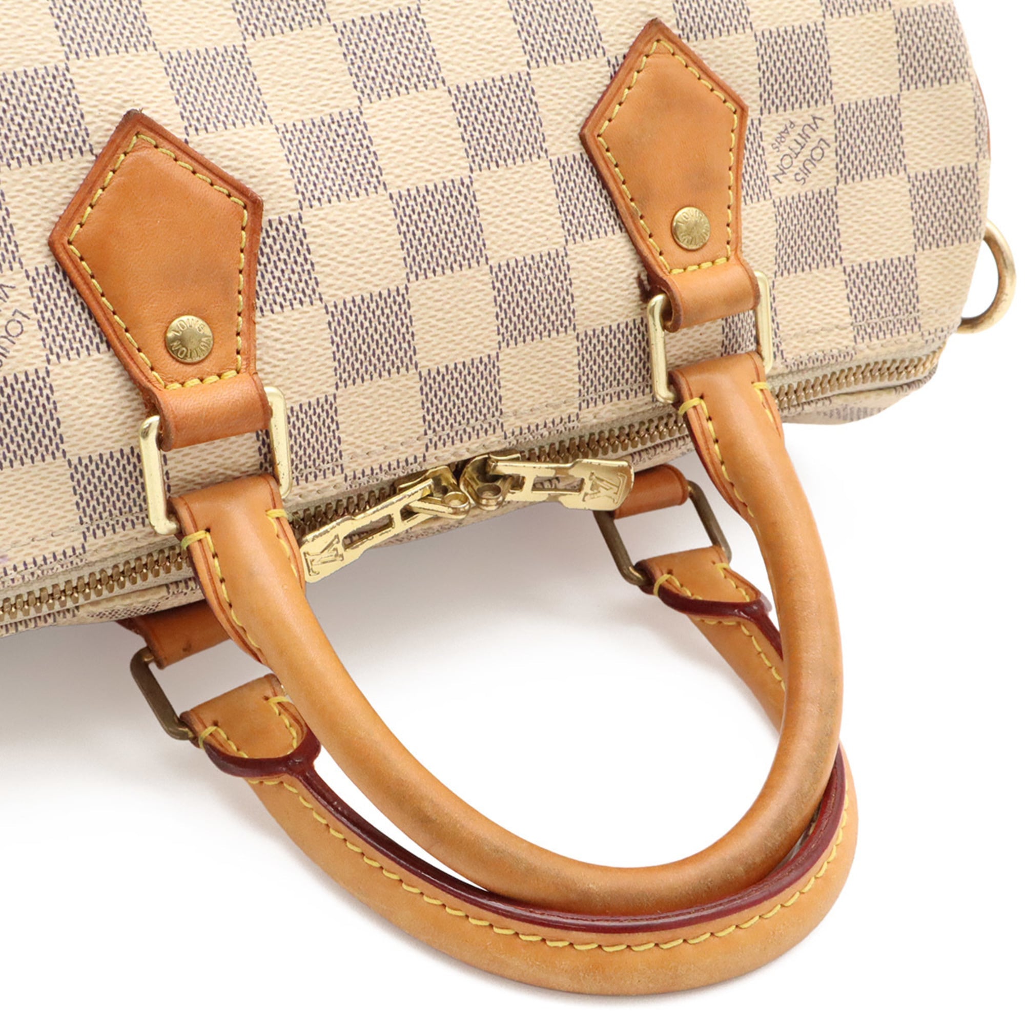 Louis Vuitton Damier Azur Ivory Damier Azur Boston Bag Handbag Shoulder Bag (Pre-Owned)