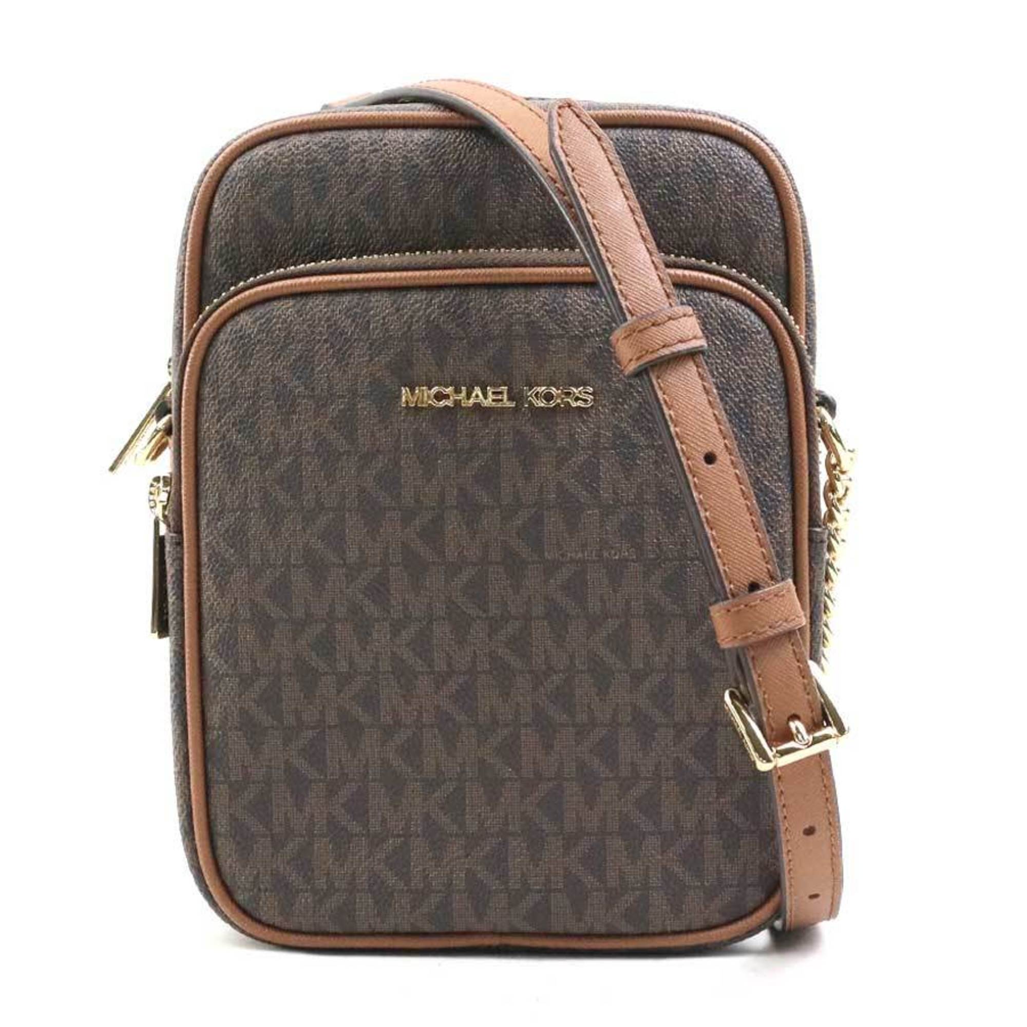 Michael Kors Brown Coated Canvas Shoulder Bag (Pre-Owned)