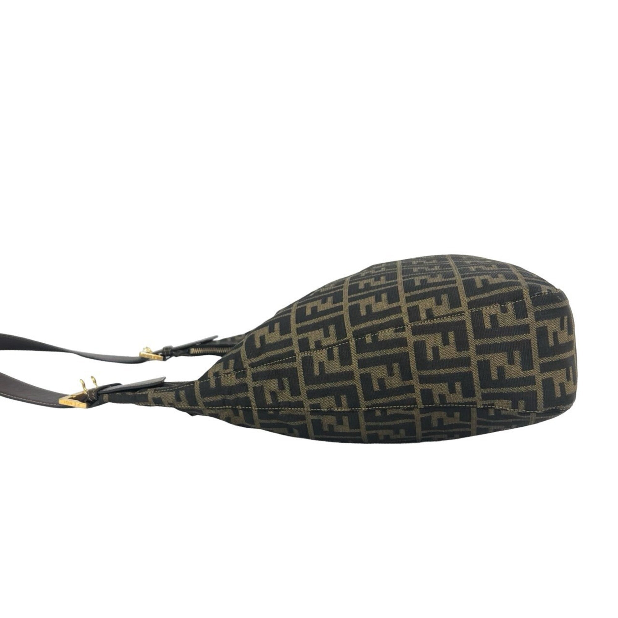 Fendi Brown Canvas Leather Shoulder Bag (Pre-Owned)