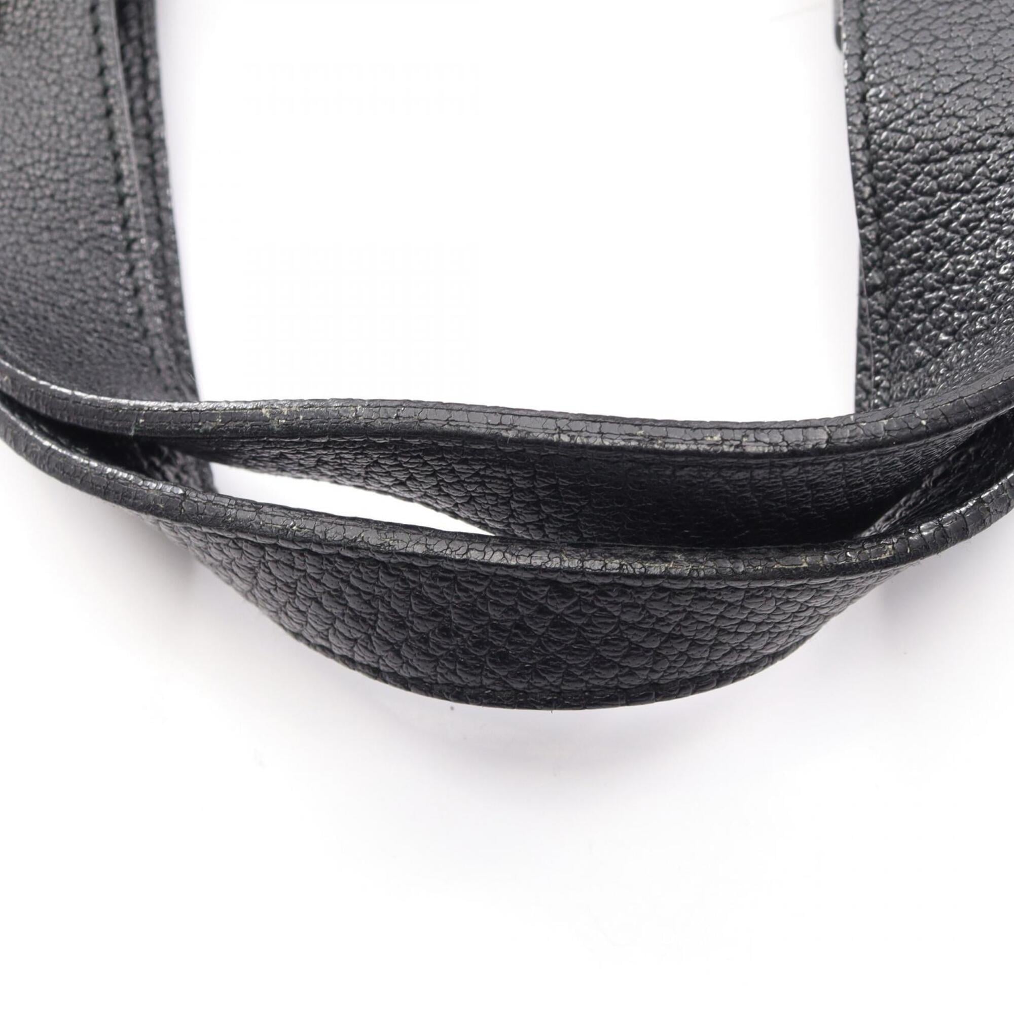 Bvlgari Black Leather Handbag Tote Bag (Pre-Owned)