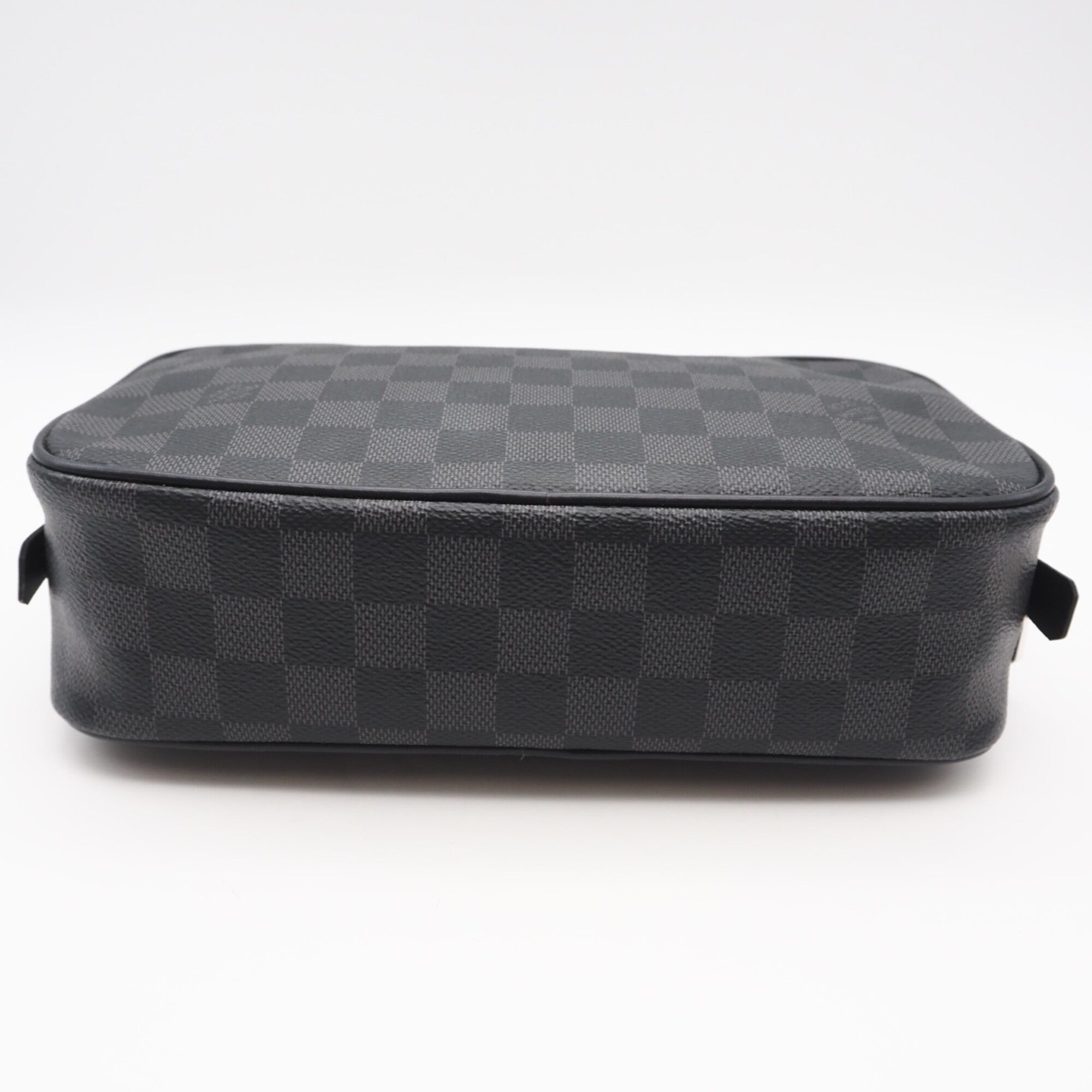 Louis Vuitton Black Gray Coated Canvas Leather Clutch Bag (Pre-Owned)