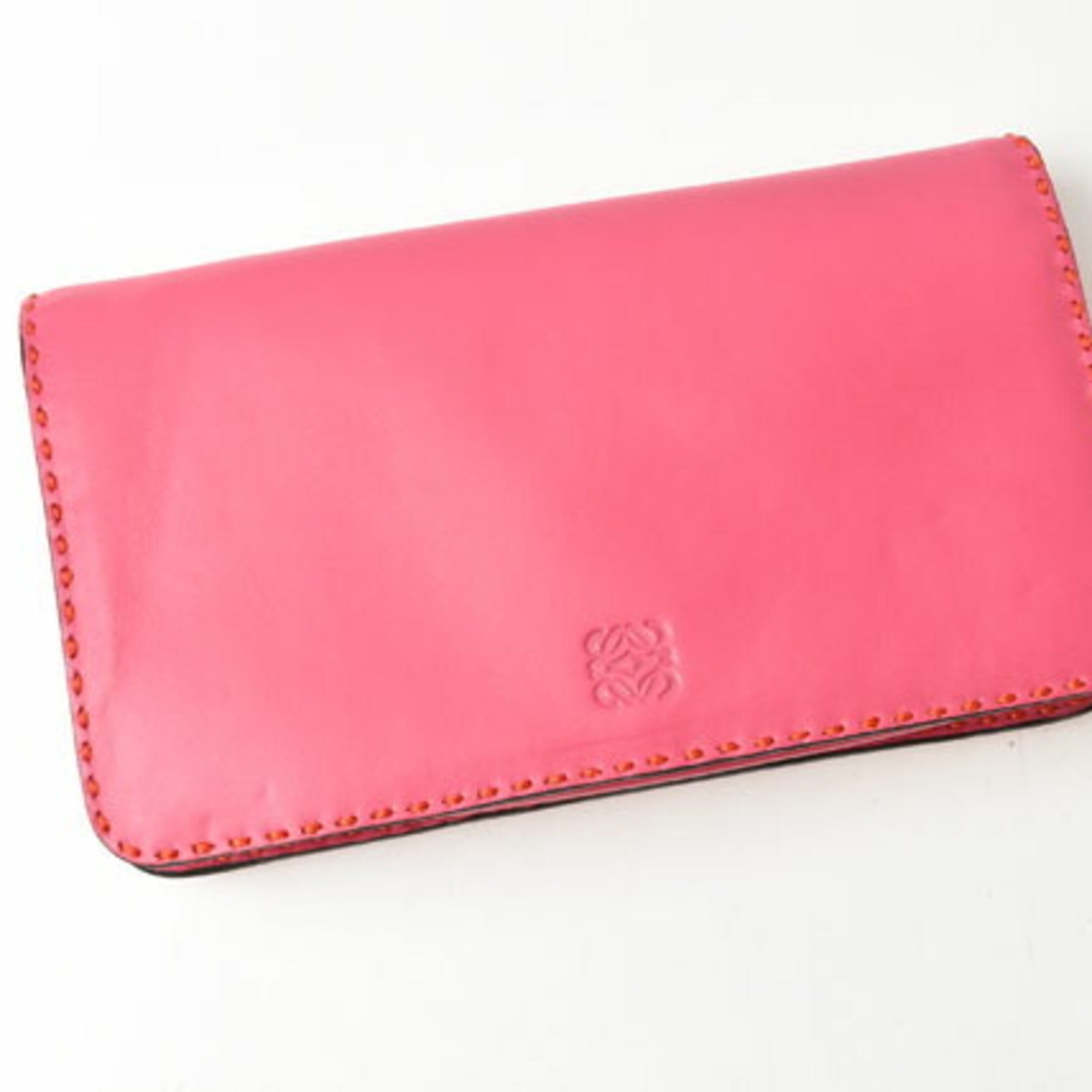 Loewe Pink Leather Clutch Bag Pouch (Pre-Owned)