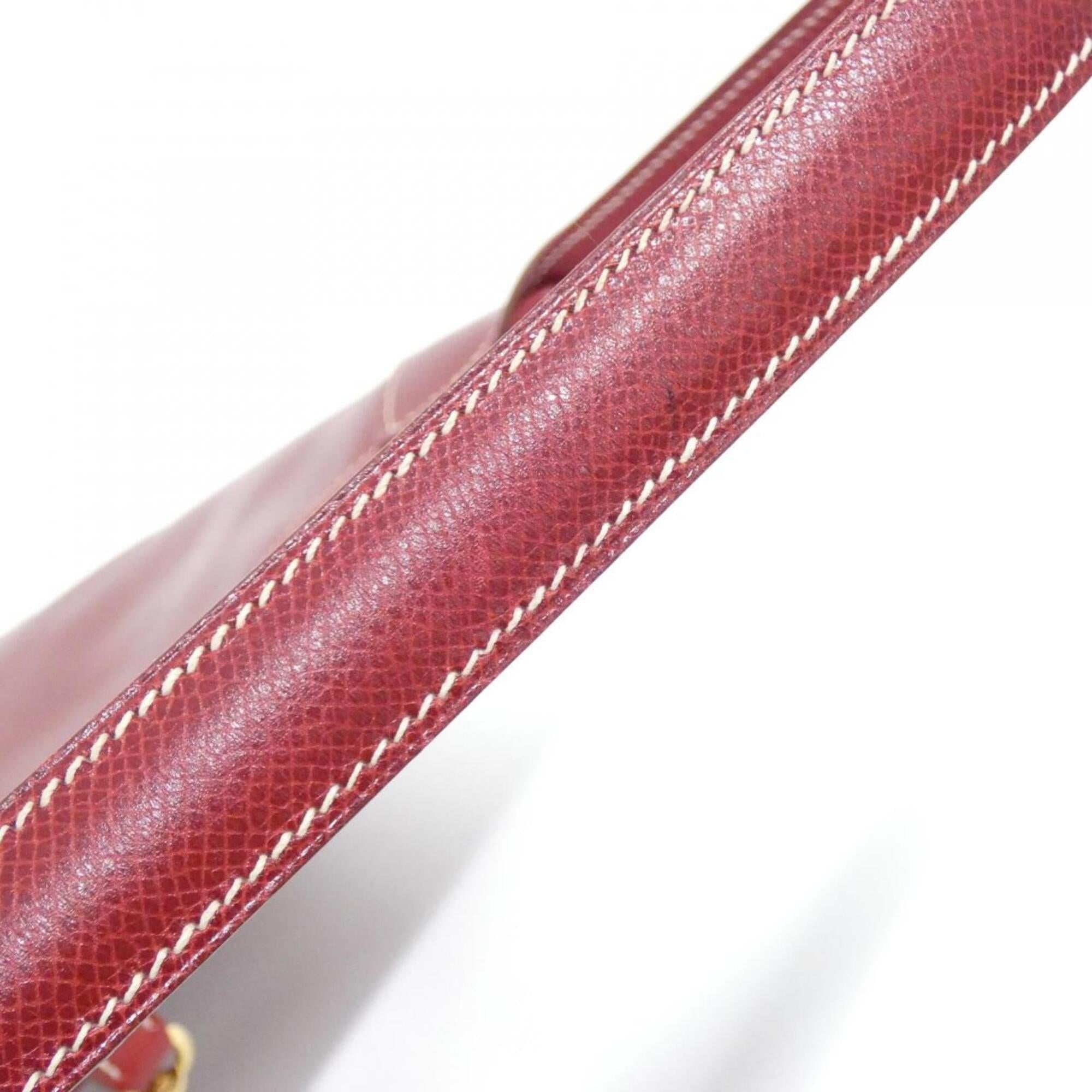 Hermes Rouge H Lisse Leather Shoulder Bag (Pre-Owned)