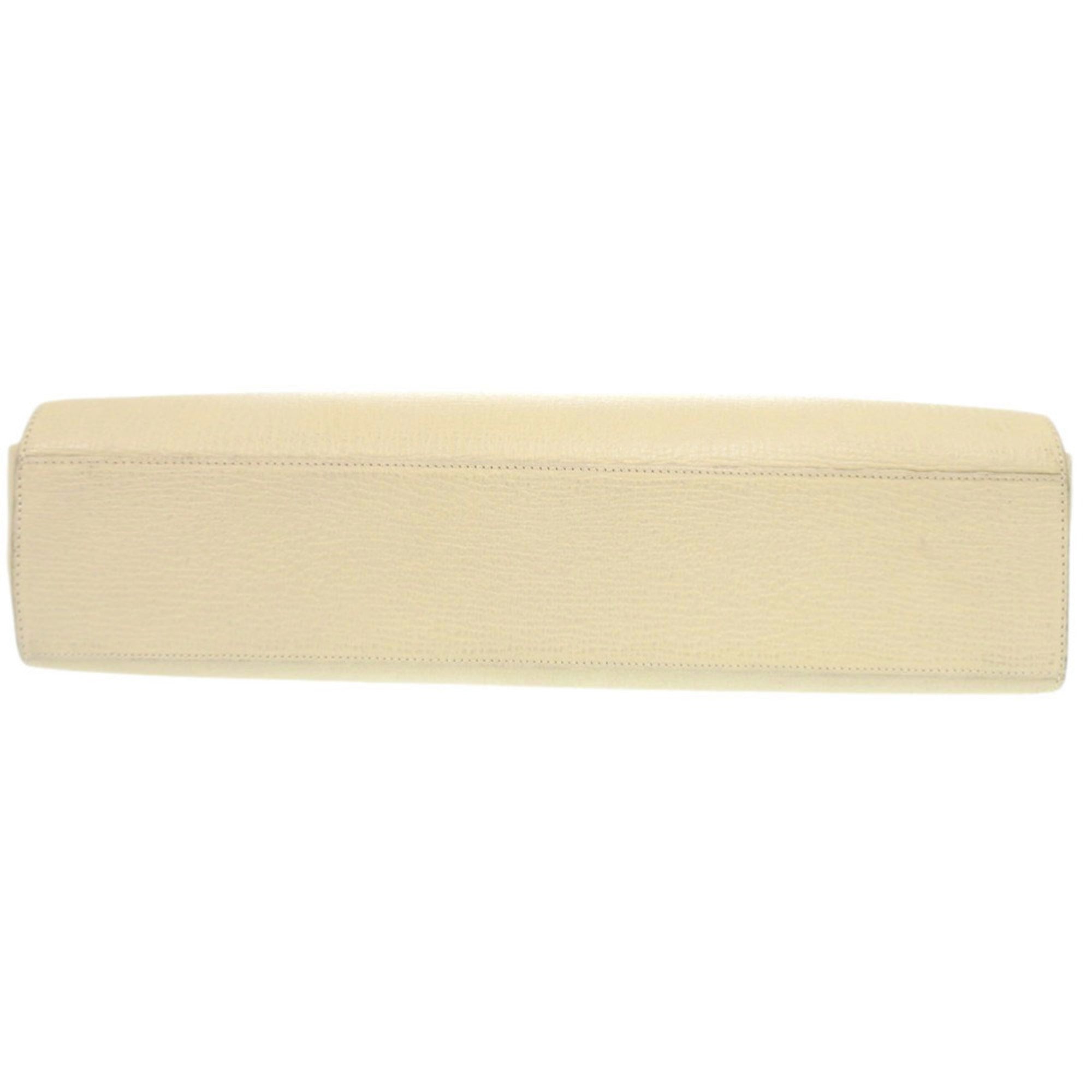 Loewe Ivory Leather Handbag Tote Bag (Pre-Owned)