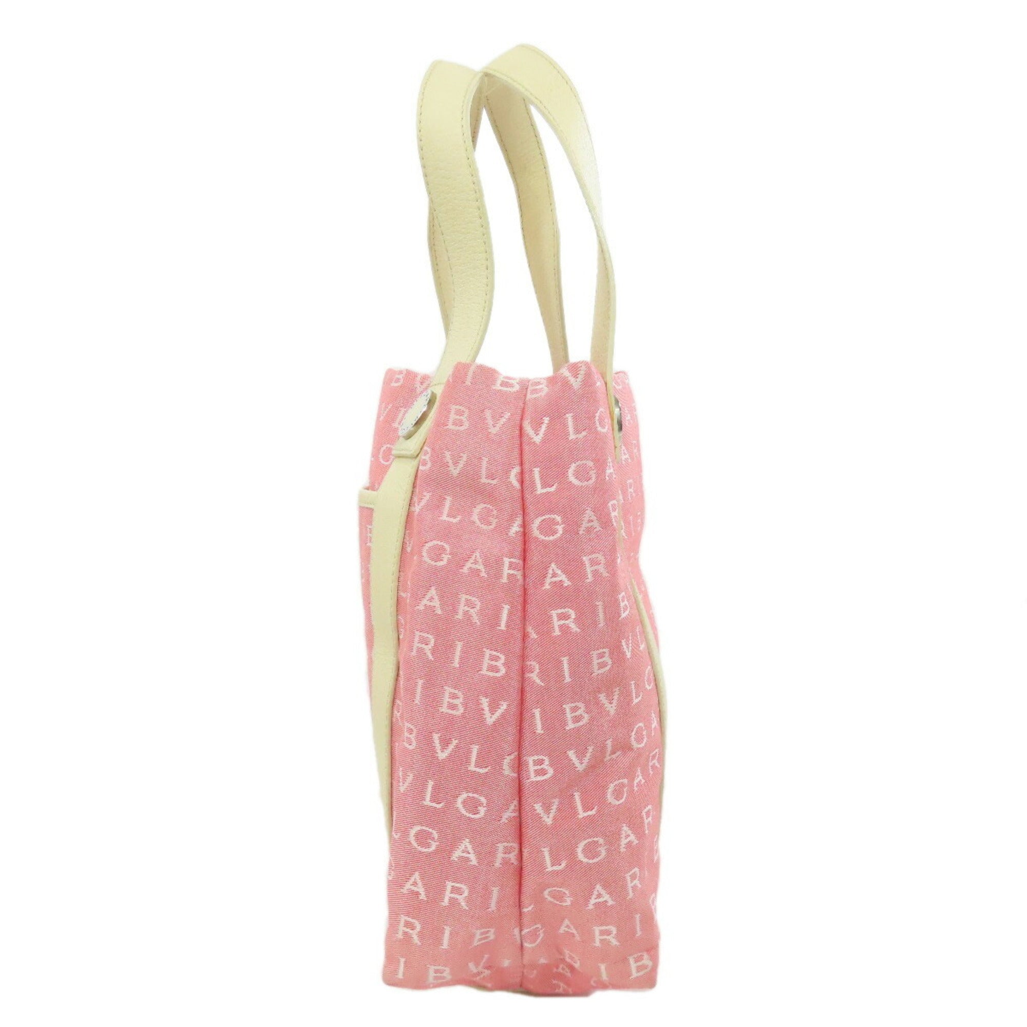 Bvlgari Logomania Pink Canvas Tote Bag (Pre-Owned)