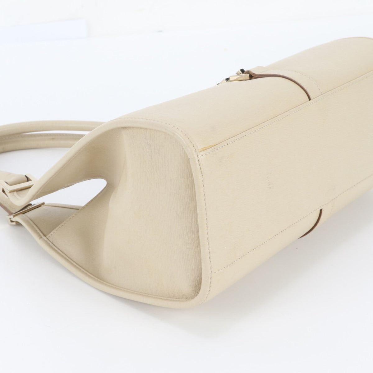 Gucci Beige Leather Shoulder Bag Tote Bag (Pre-Owned)