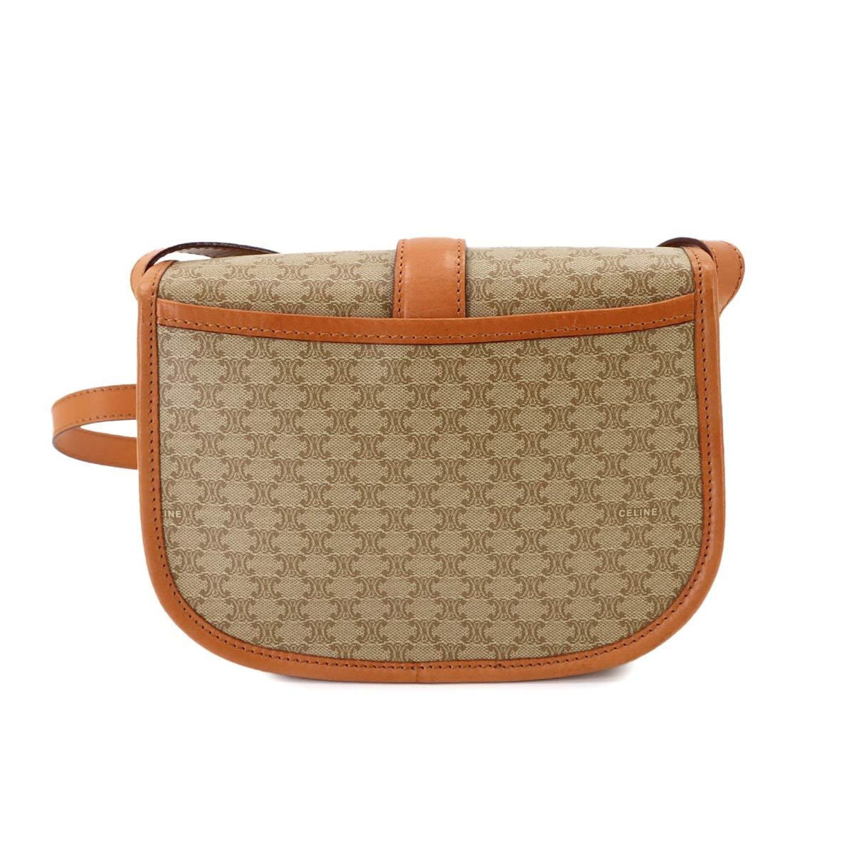 Celine Beige Beige Gold Pvc Leather Handbag Shoulder Bag (Pre-Owned)