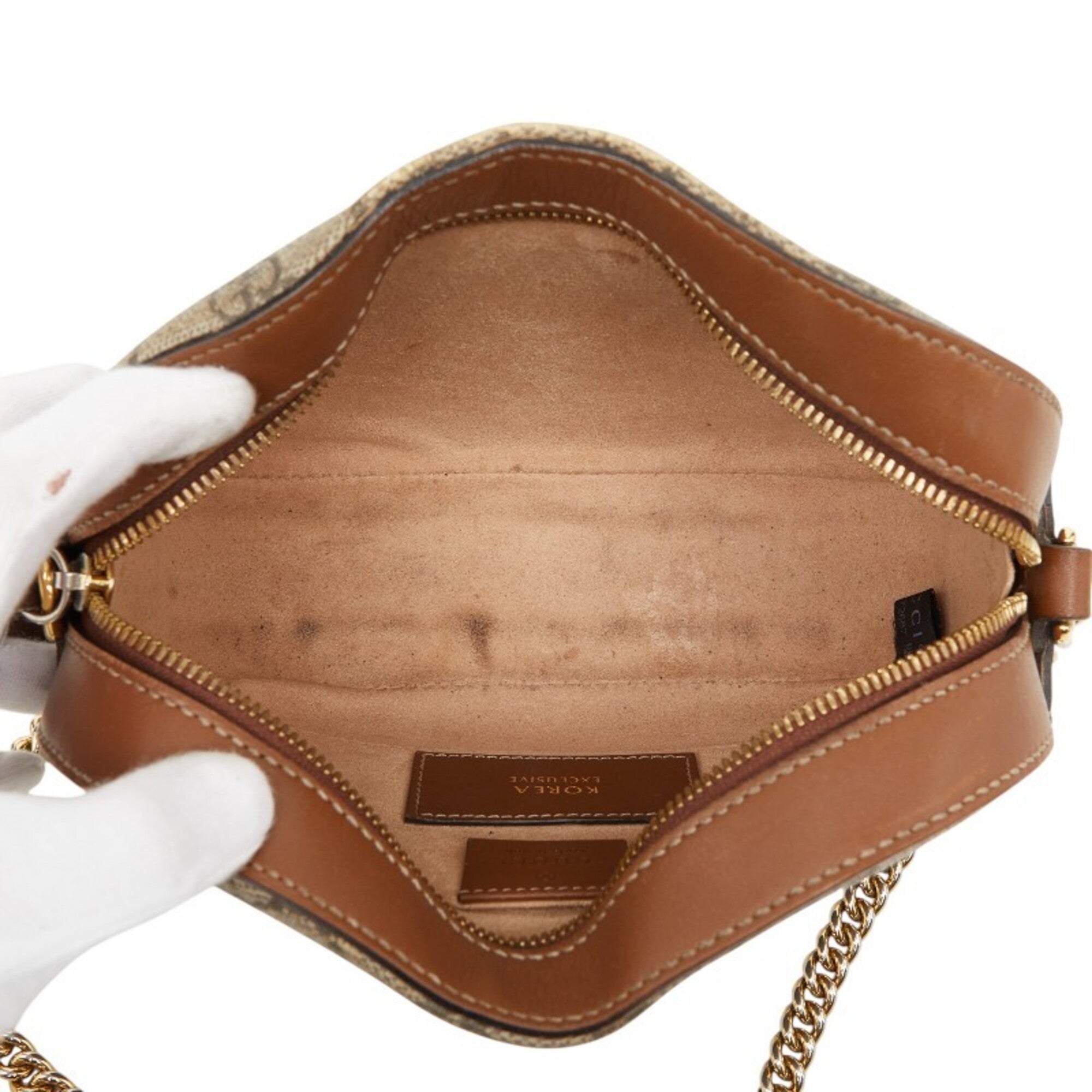 Gucci Beige Brown Pvc Leather Shoulder Bag (Pre-Owned)