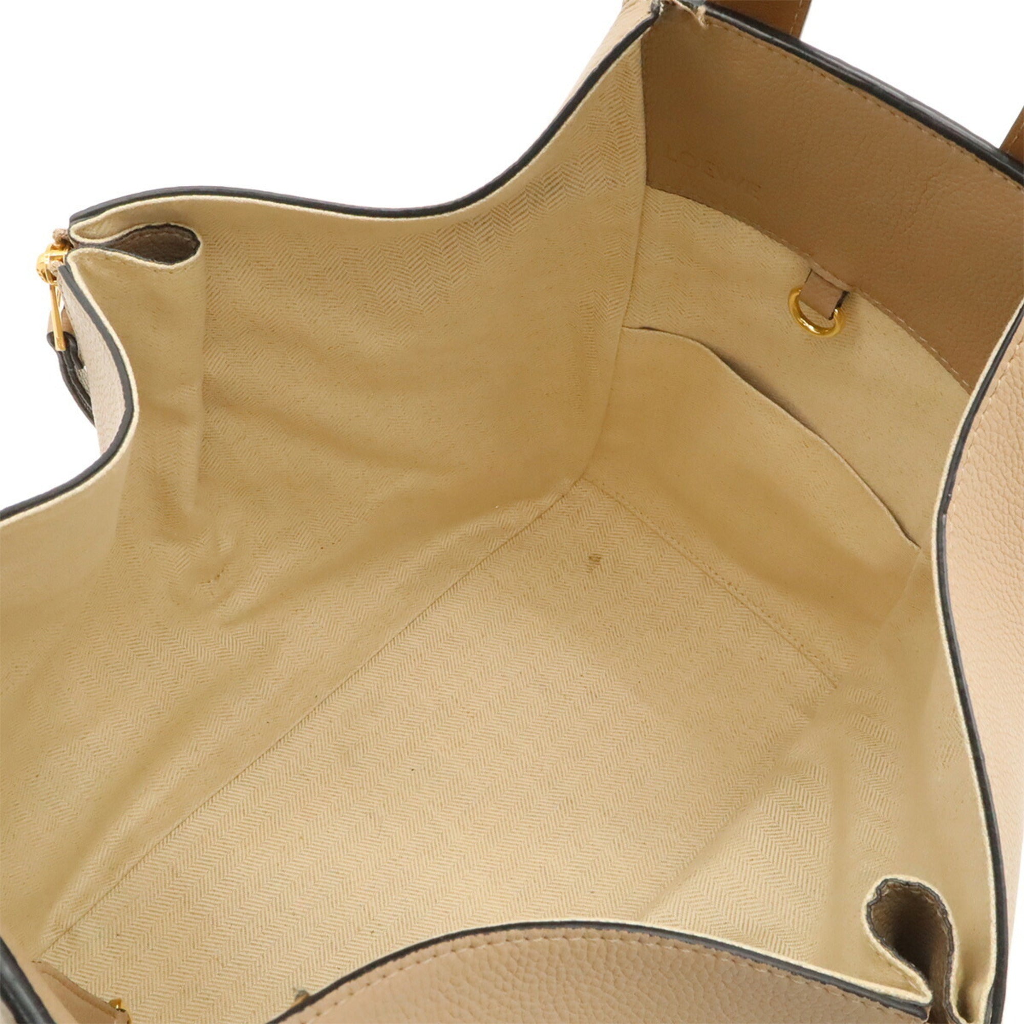 Loewe Beige Brown Brown Leather Handbag Shoulder Bag (Pre-Owned)