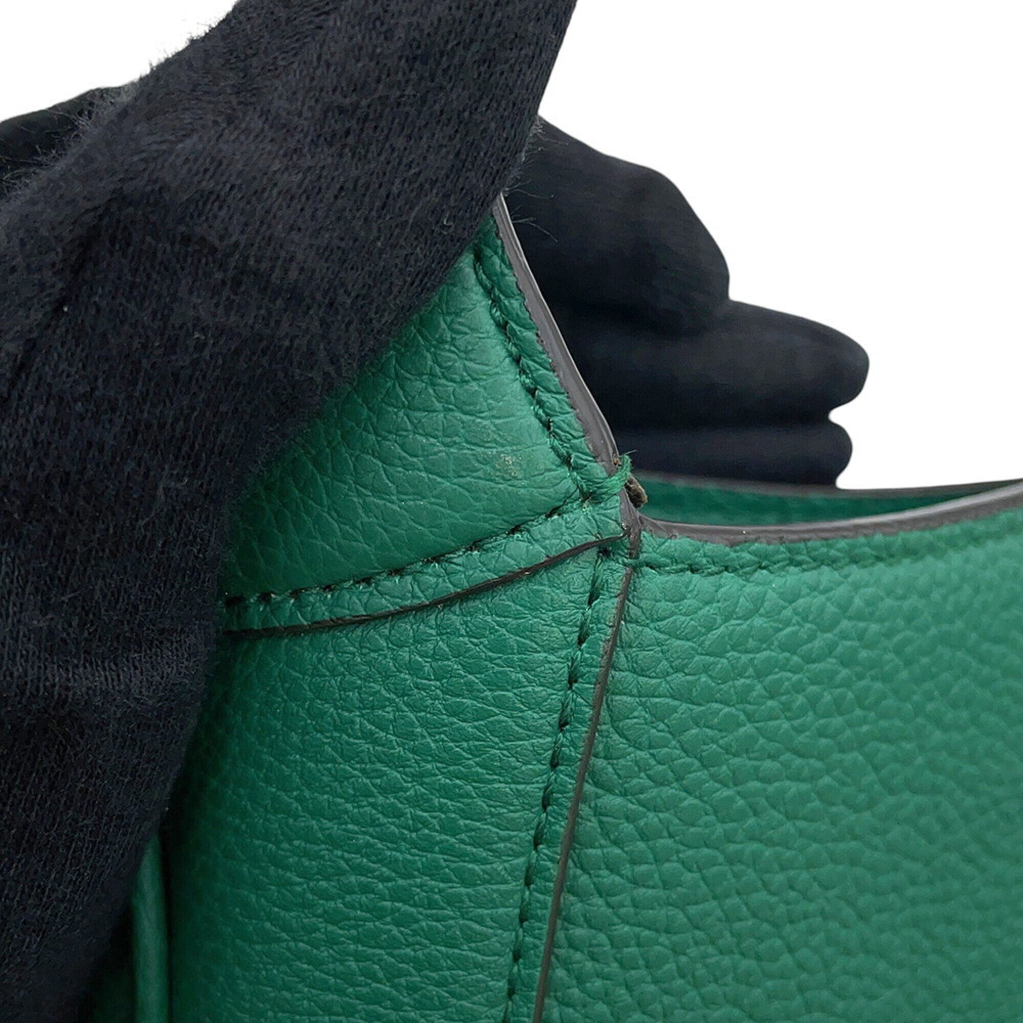 Gucci Green Leather Handbag Shoulder Bag (Pre-Owned)