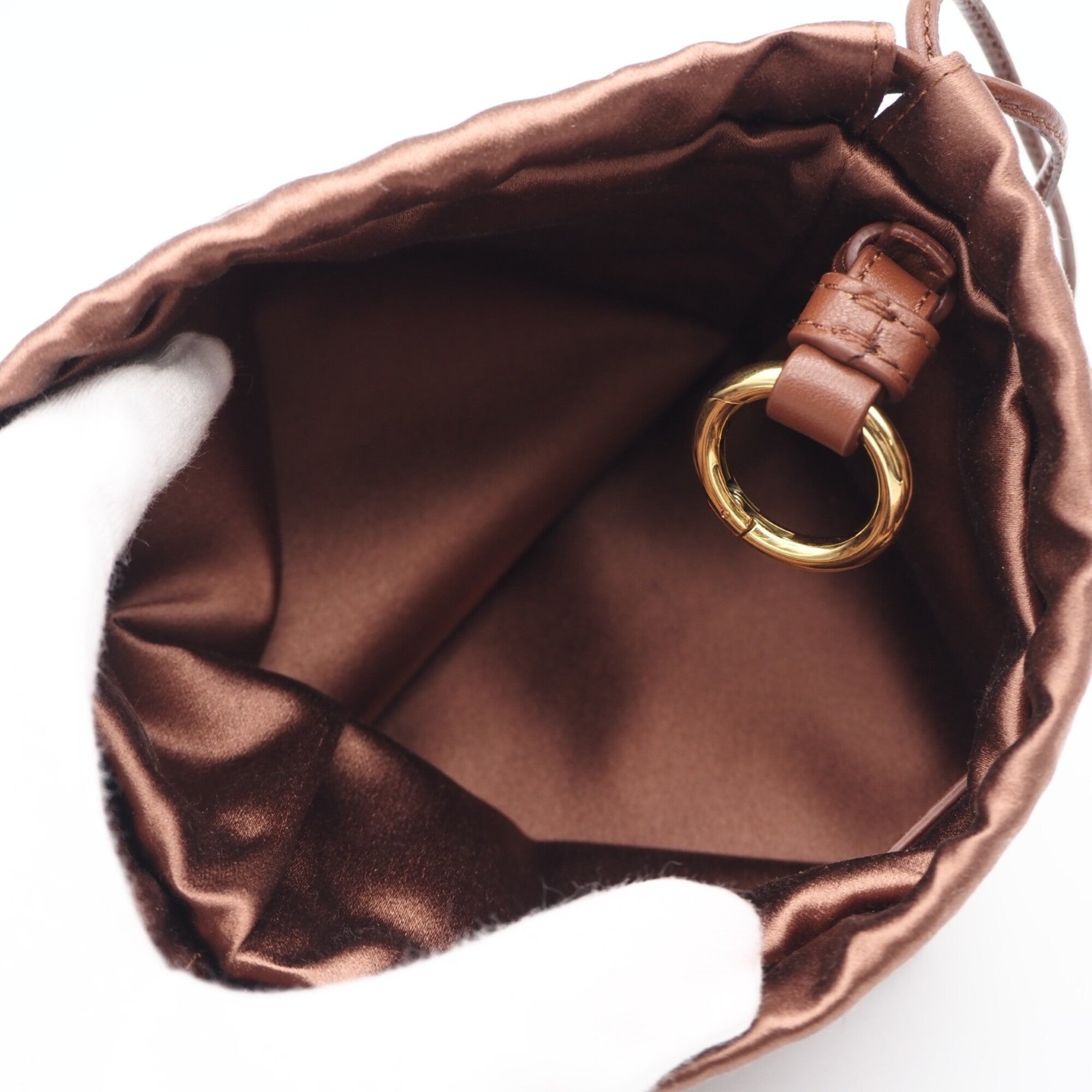 Miu Miu Brown Satin Pouch (Pre-Owned)