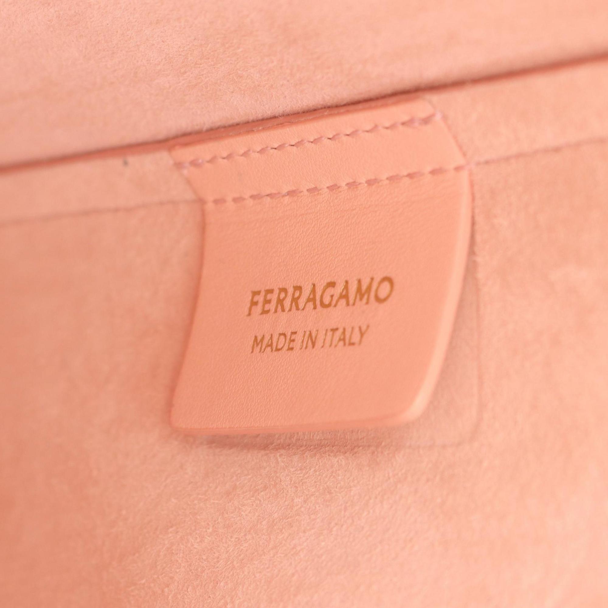 Salvatore Ferragamo Pink Leather Handbag Tote Bag (Pre-Owned)
