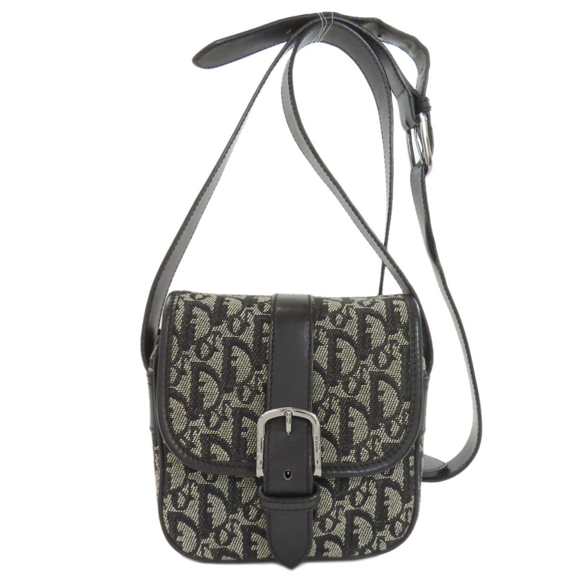 Christian Dior Trotter Black Canvas Shoulder Bag (Pre-Owned)