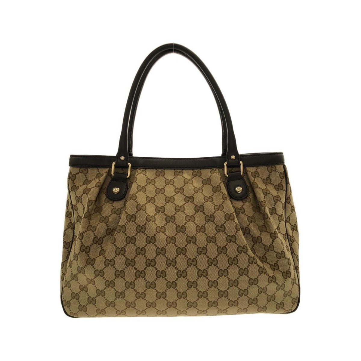 Gucci Beige Gg Canvas Handbag (Pre-Owned)
