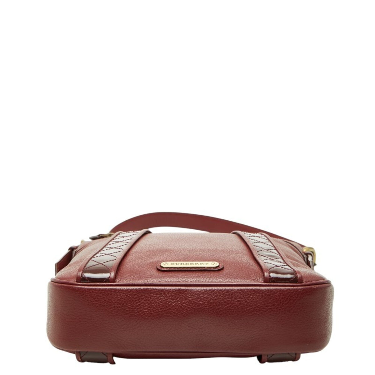 Burberry Red Color Leather Shoulder Bag (Pre-Owned)