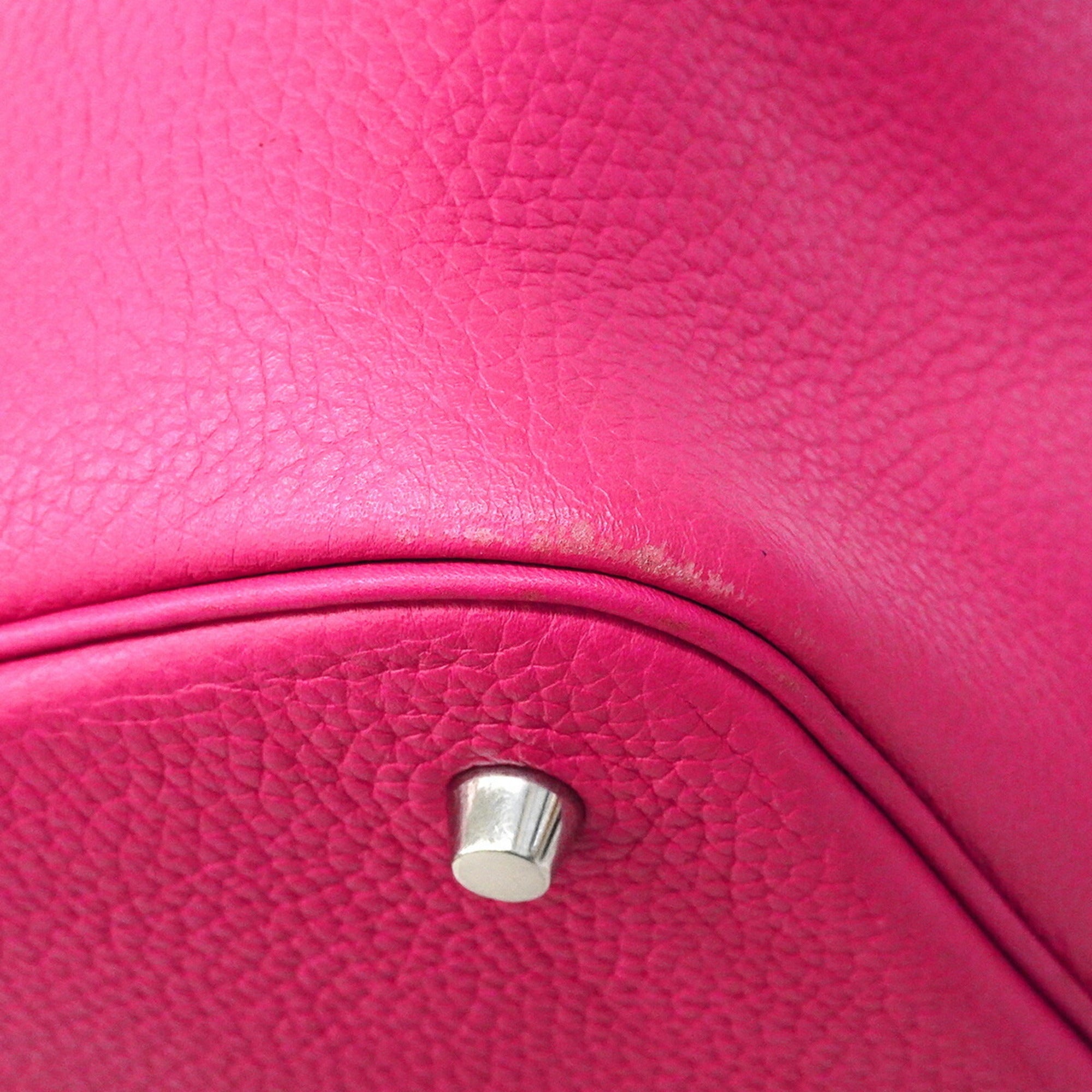 Hermes Rose Purple Taurillon Clemence Leather Handbag (Pre-Owned)