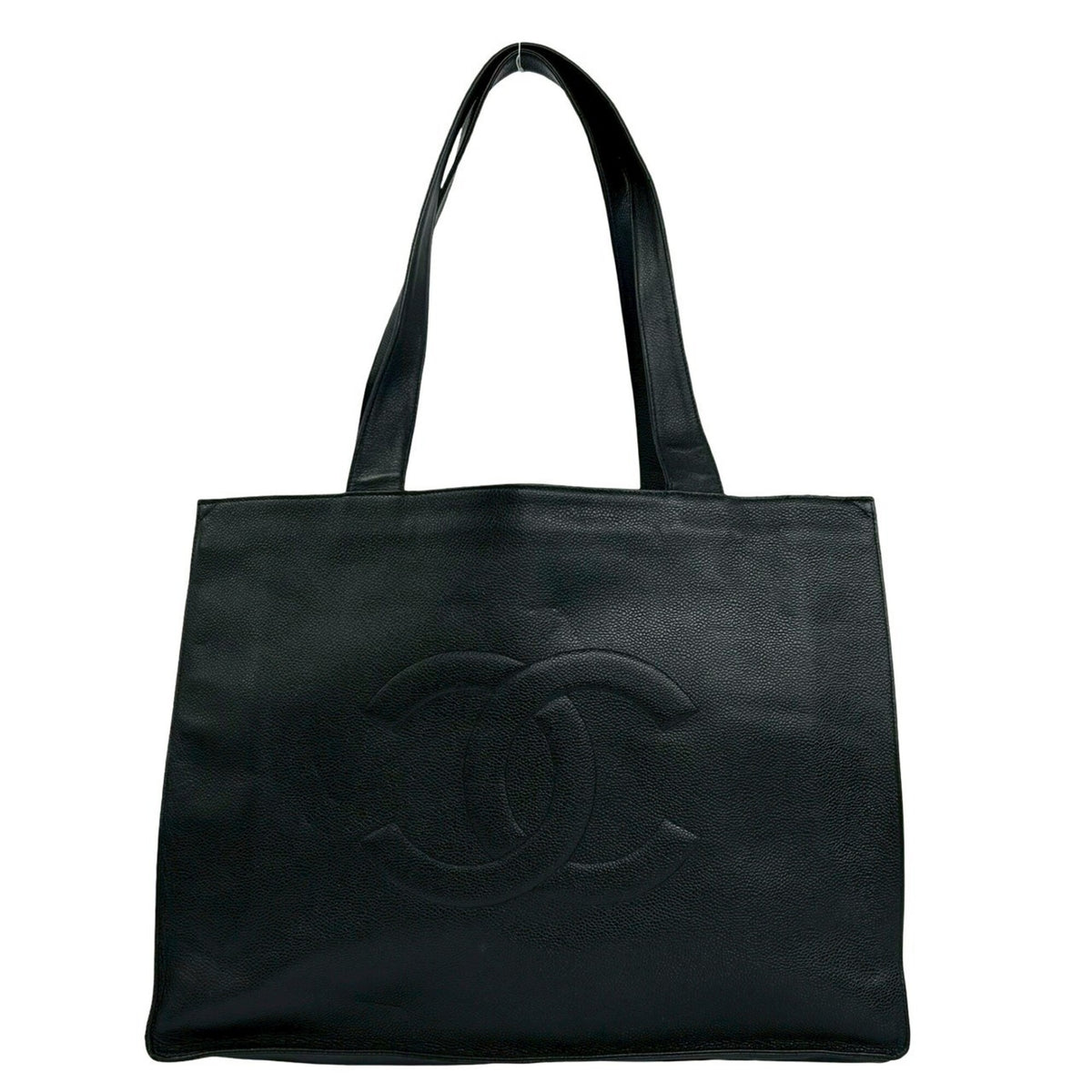 Chanel Black Grained Calfskin Shoulder Bag Tote Bag (Pre-Owned)