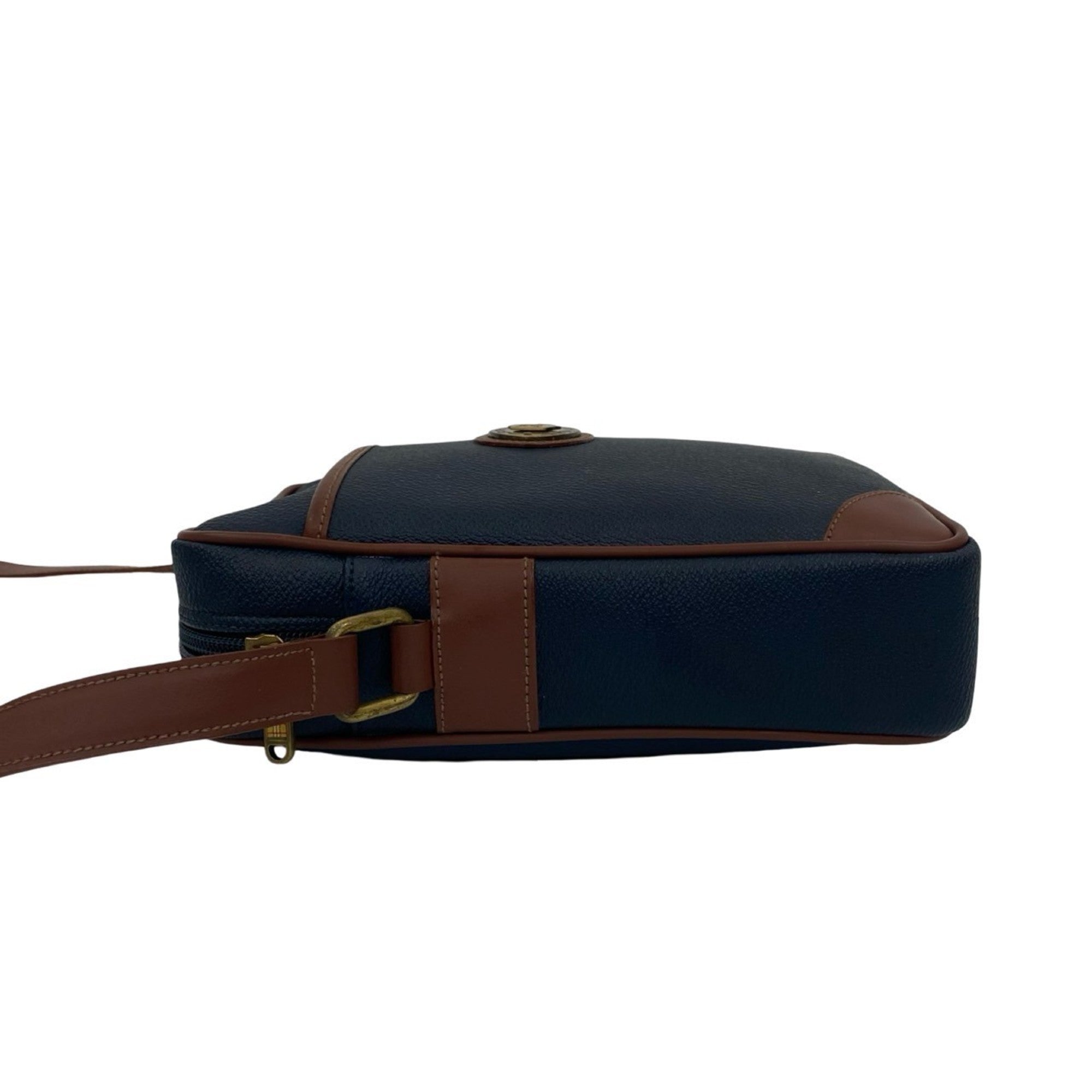 Burberry Brown Navy Leather Pvc Pochette Shoulder Bag (Pre-Owned)