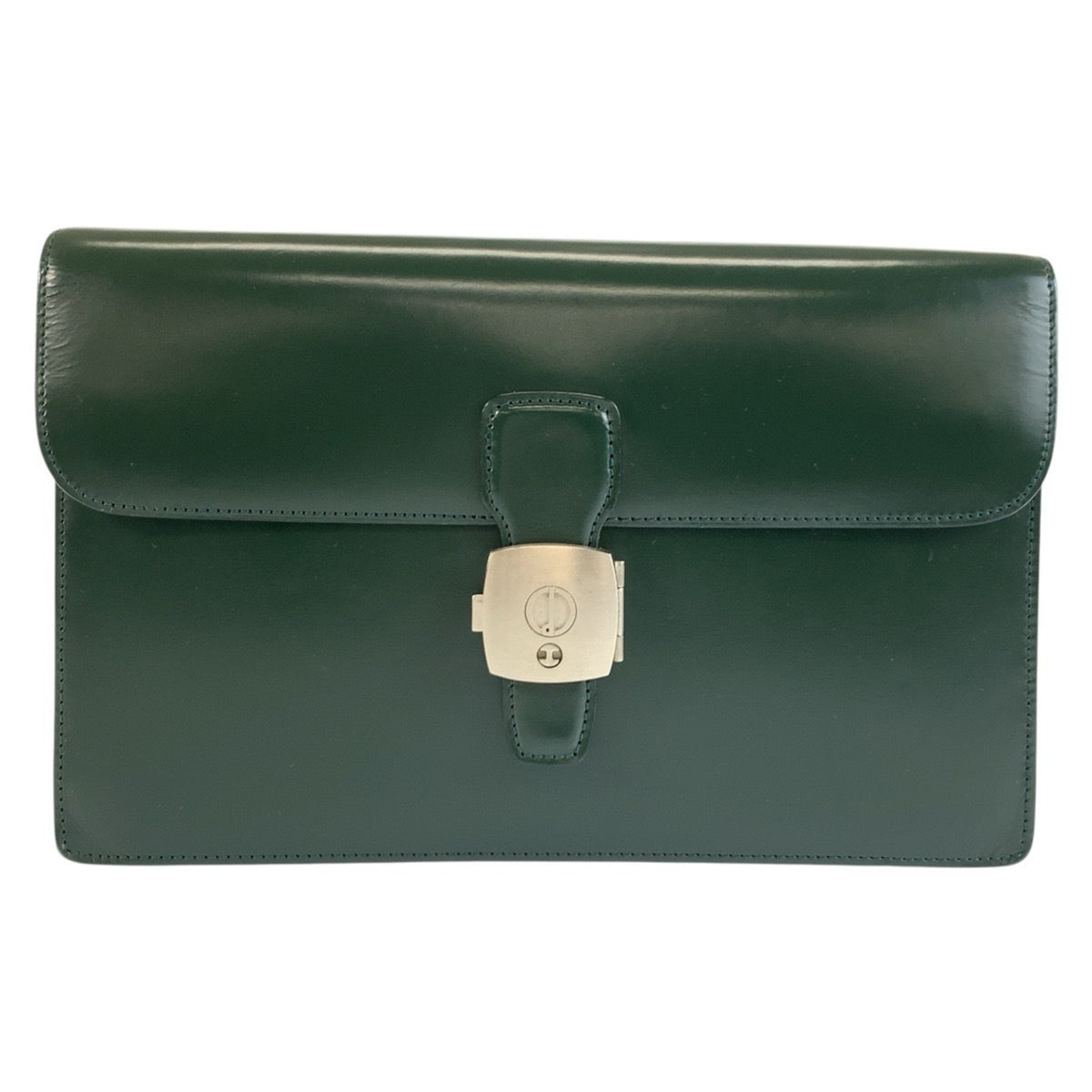 Dunhill Green Leather Clutch Bag (Pre-Owned)