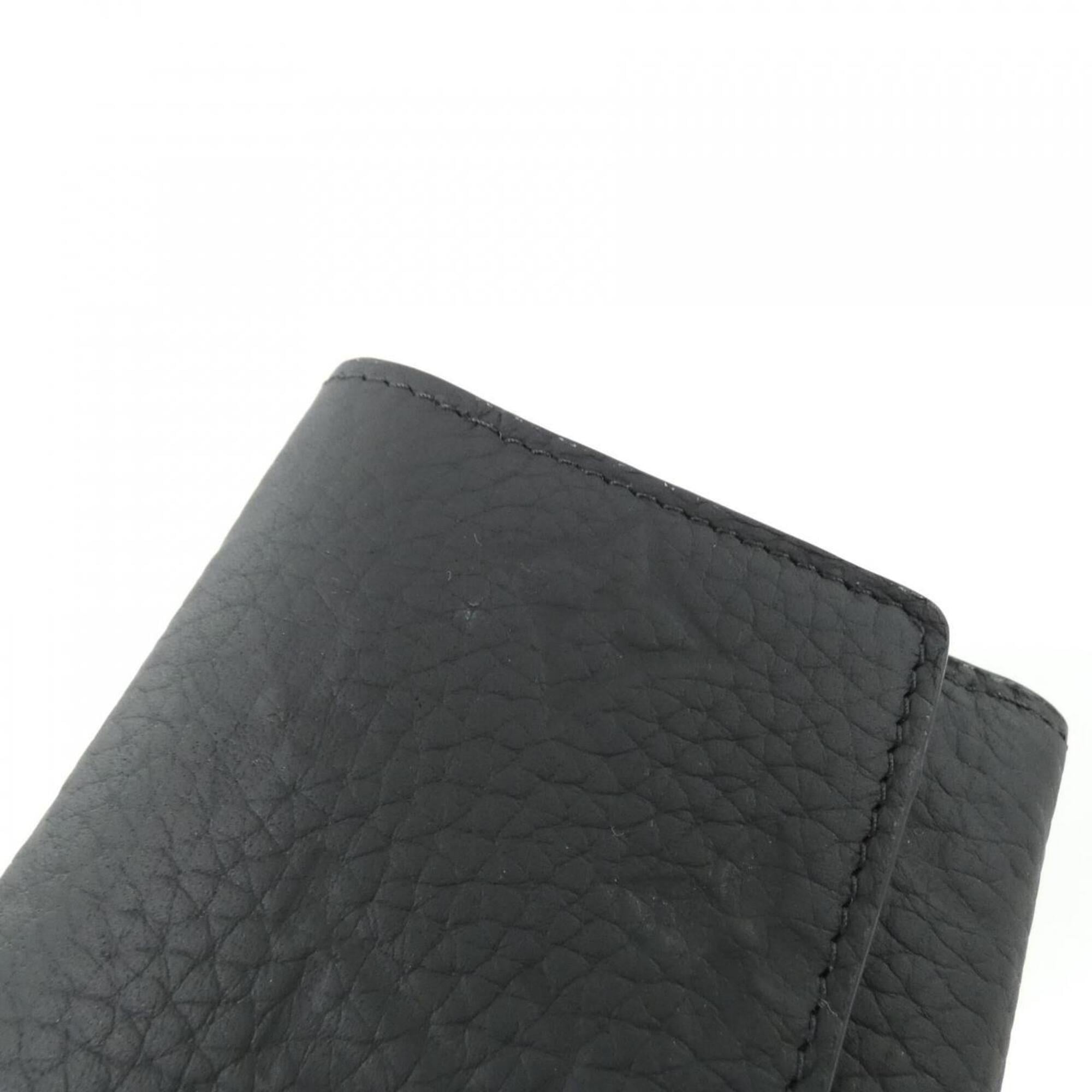 Louis Vuitton Black Leather Wallet (Tri-Fold) (Pre-Owned)