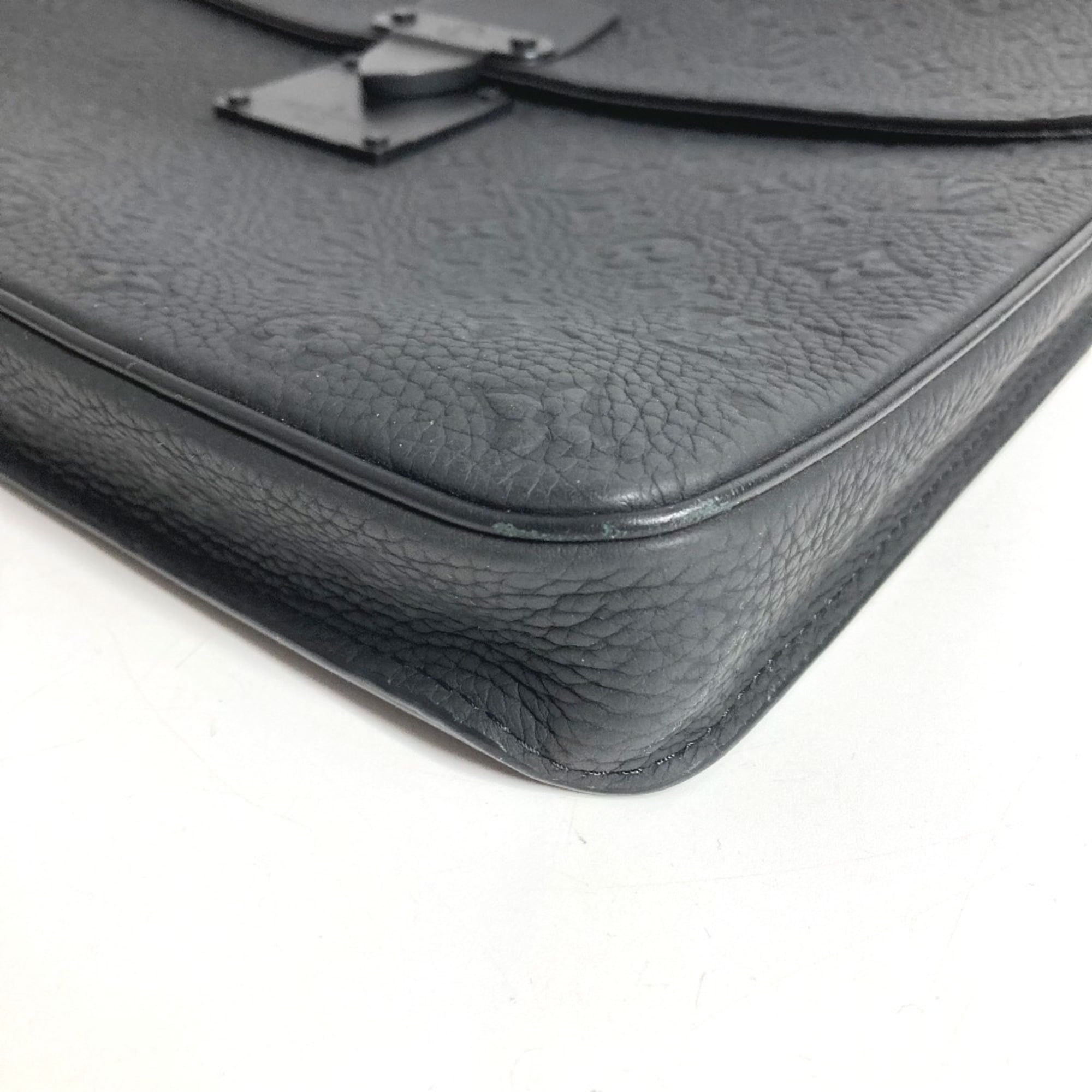 Louis Vuitton Black Noir Leather Briefcase Handbag Shoulder Bag (Pre-Owned)