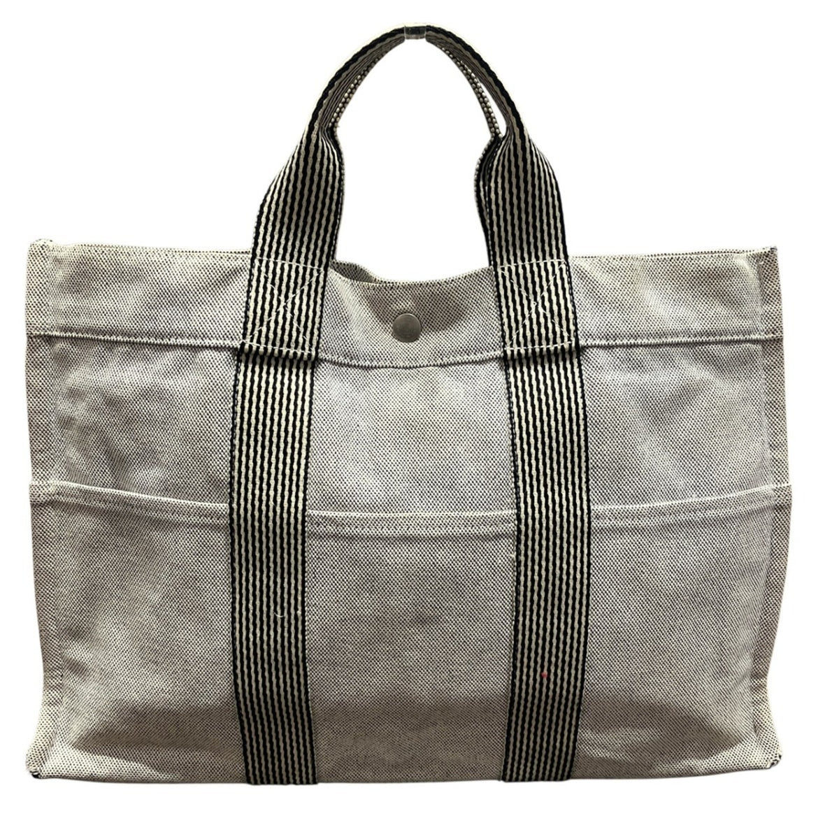 Hermes Gray Canvas Handbag (Pre-Owned)