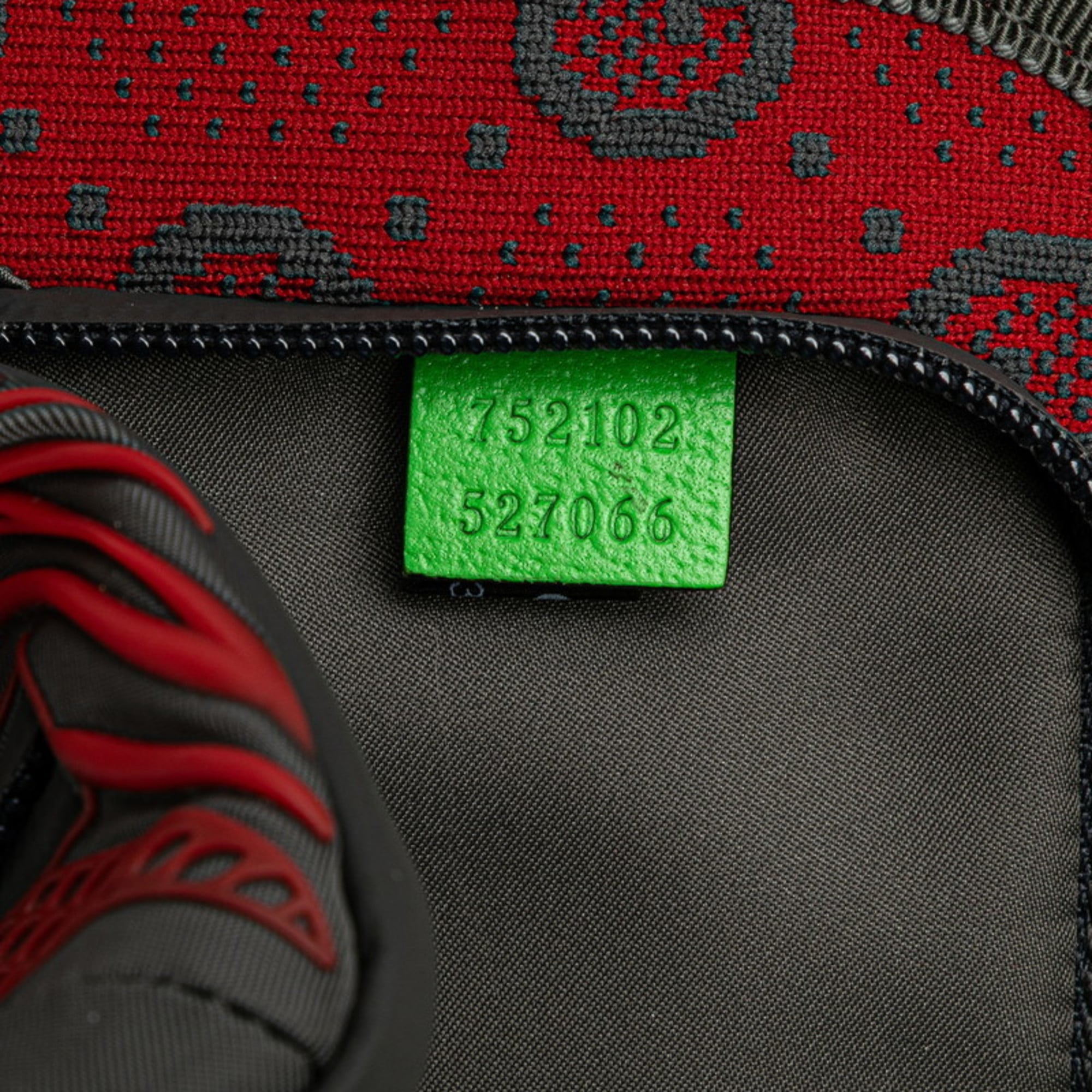 Gucci Gray Red Color Nylon Rubber Fanny Pack Sling Bag (Pre-Owned)