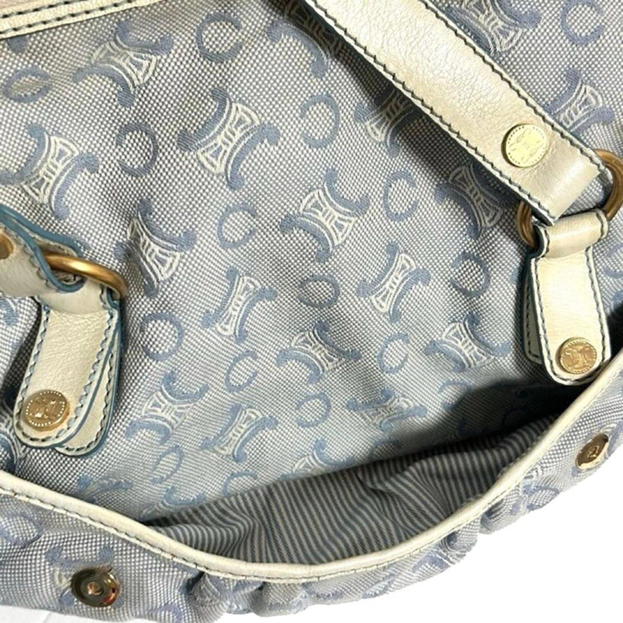 Celine Light Blue White Canvas Tote Bag (Pre-Owned)