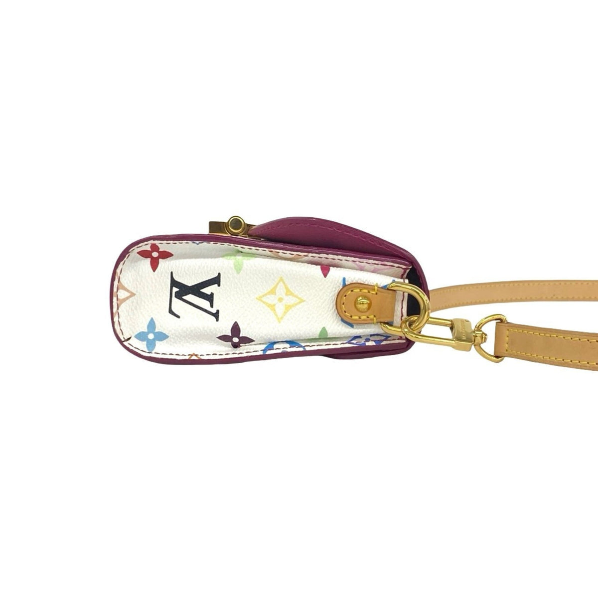 Louis Vuitton Multi-Color White Leather Pvc Shoulder Bag (Pre-Owned)