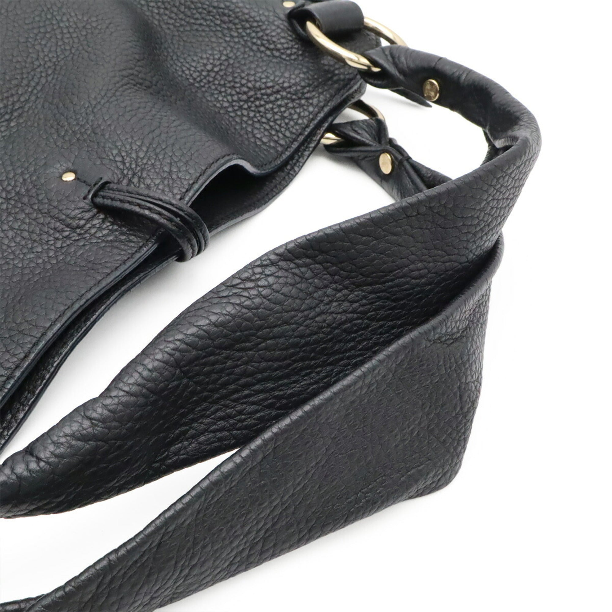 Celine Black White Leather Handbag Shoulder Bag (Pre-Owned)