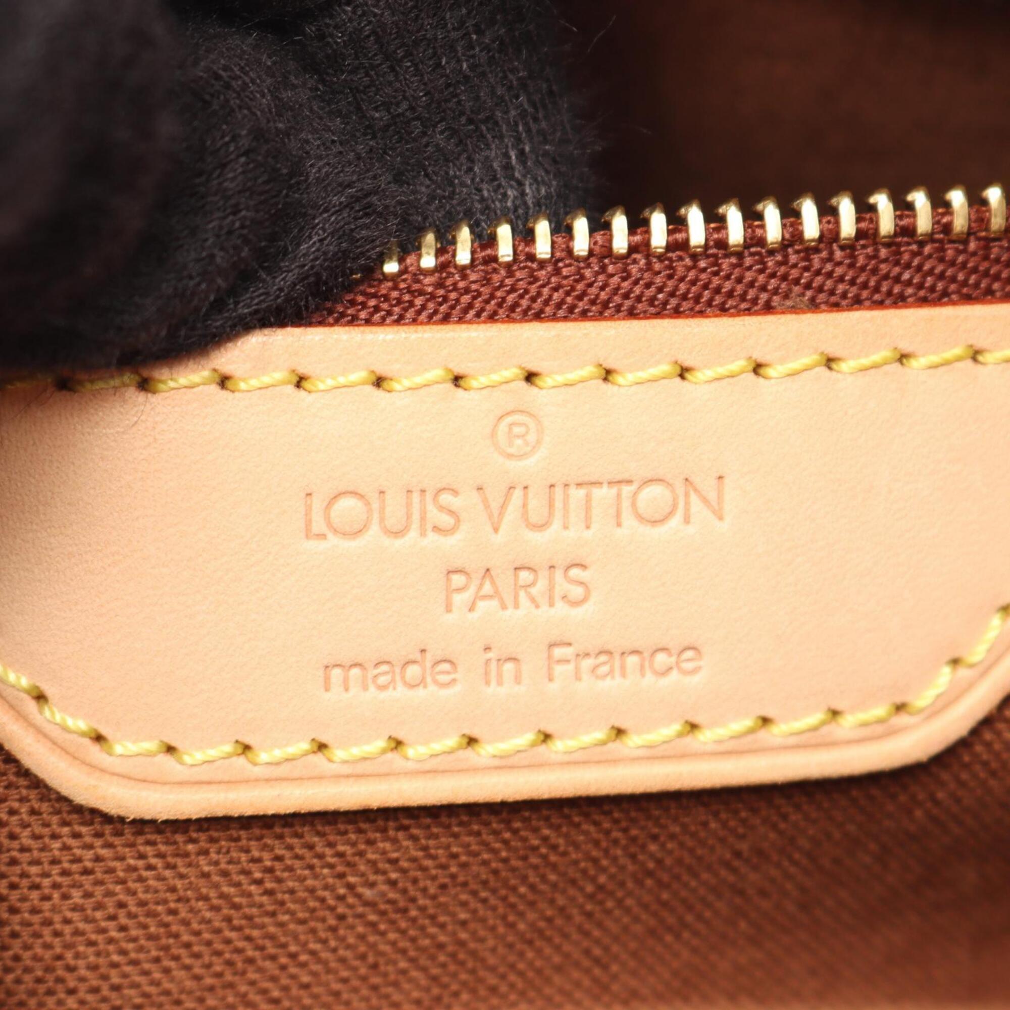 Louis Vuitton Brown Monogram Coated Canvas Leather Handbag Tote Bag (Pre-Owned)
