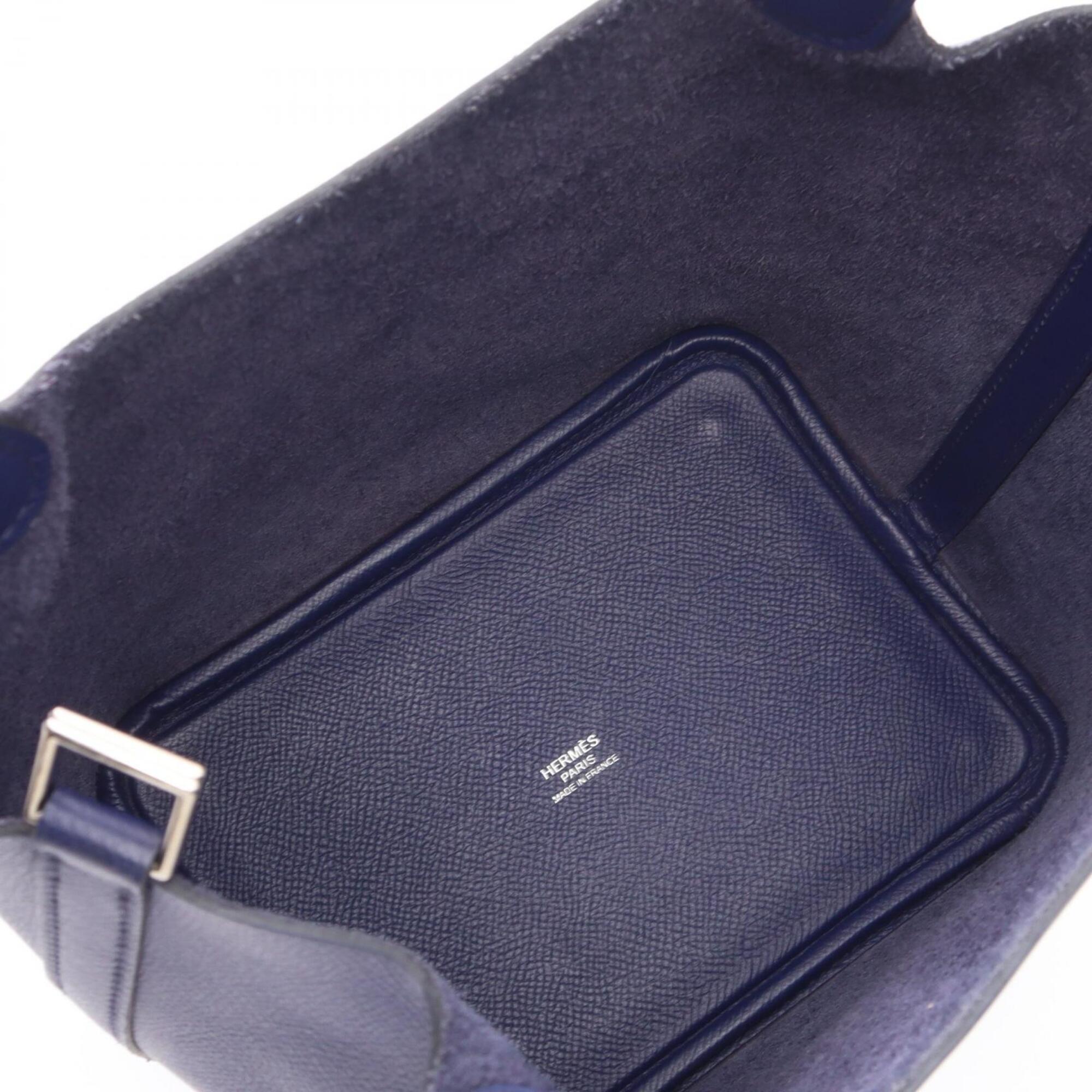 Hermes Picotin Black Brique Brown Navy Epsom Leather Handbag (Pre-Owned)