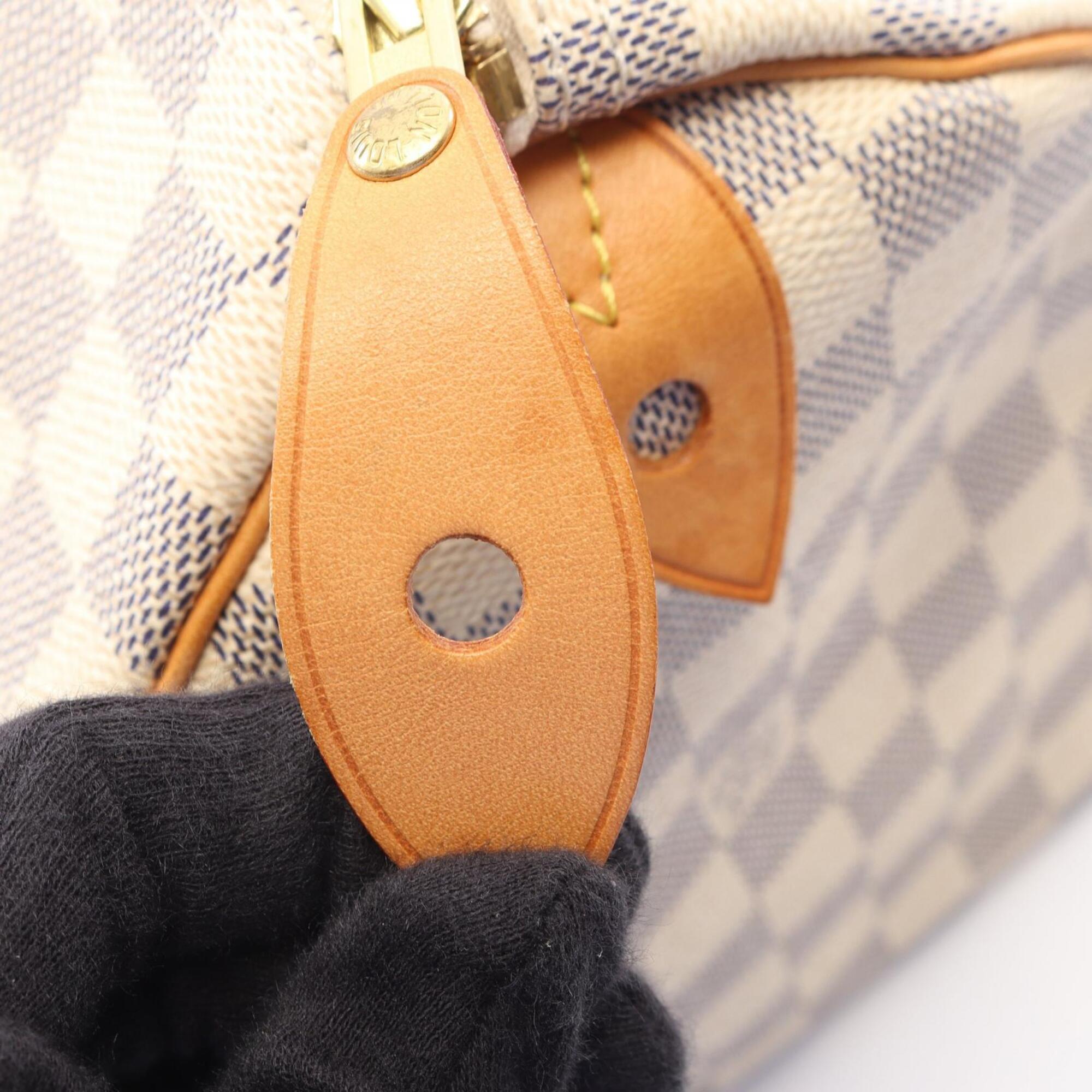 Louis Vuitton White Damier Azur Coated Canvas Leather Handbag (Pre-Owned)