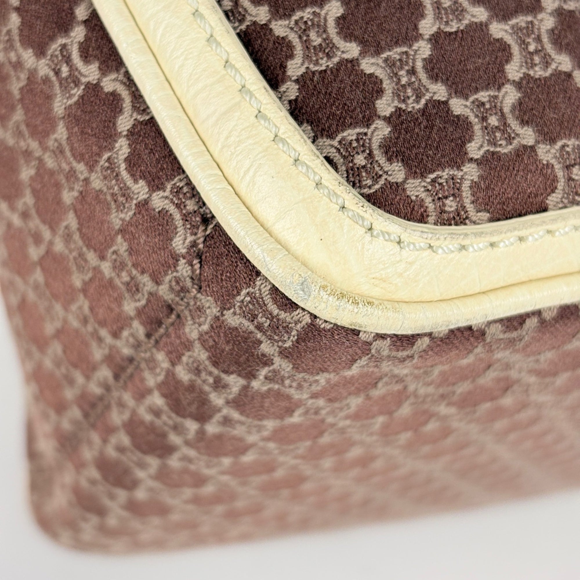 Celine Macadam Brown Canvas Leather Handbag (Pre-Owned)