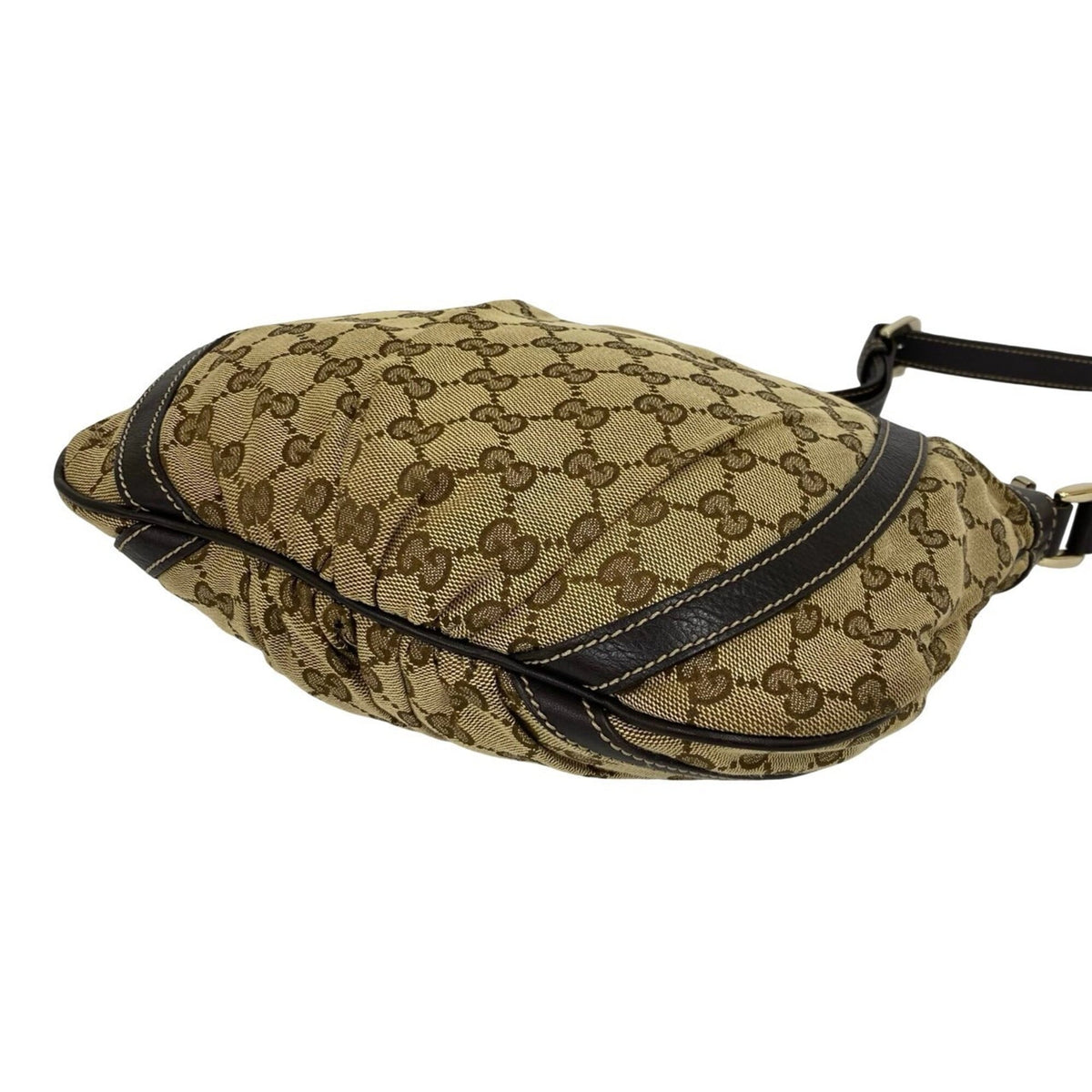 Gucci Brown Canvas Leather Pochette Shoulder Bag (Pre-Owned)