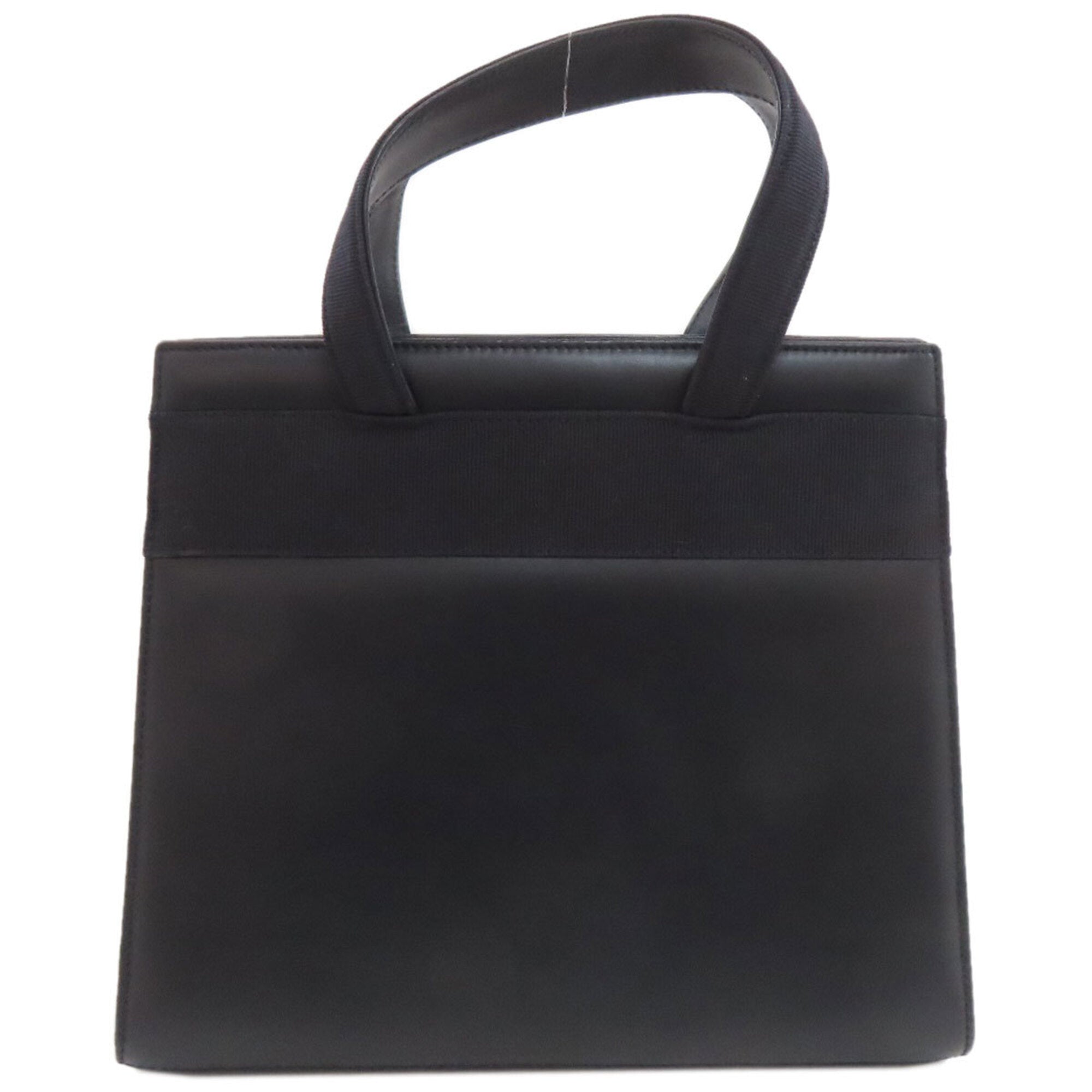 Salvatore Ferragamo Navy Black Leather Handbag (Pre-Owned)