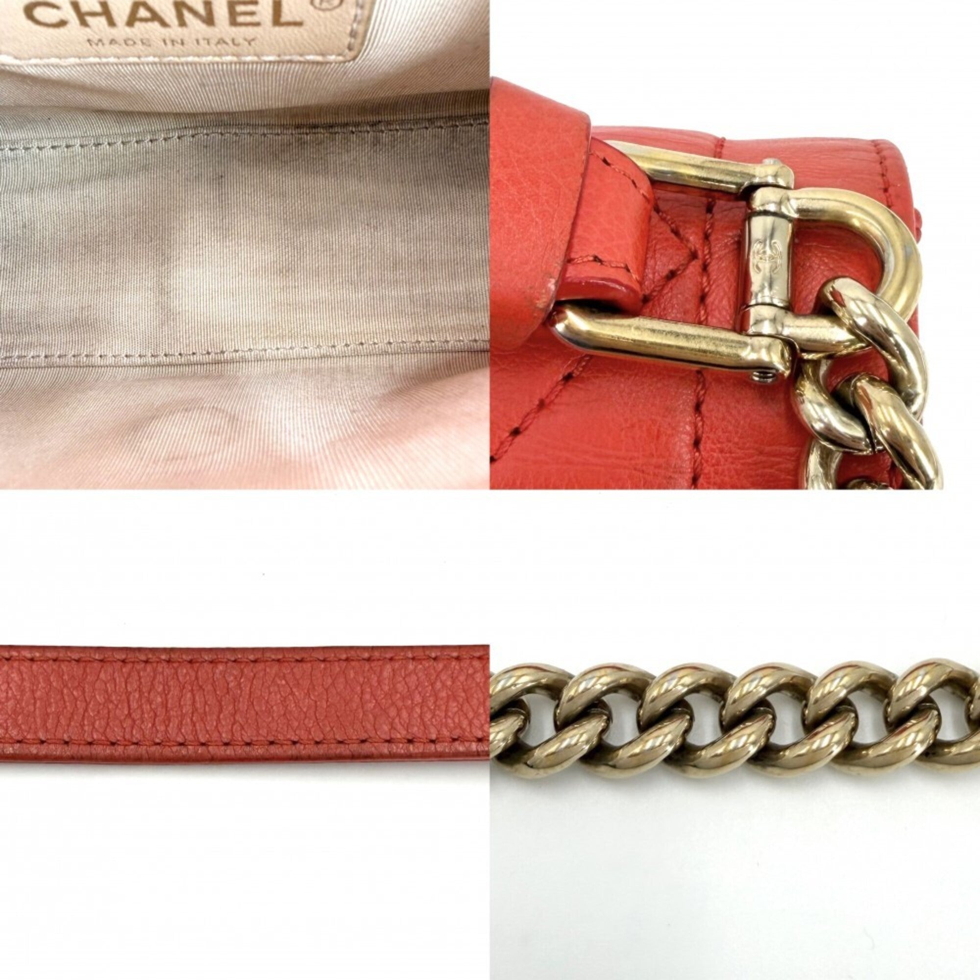 Chanel Orange Leather Shoulder Bag (Pre-Owned)