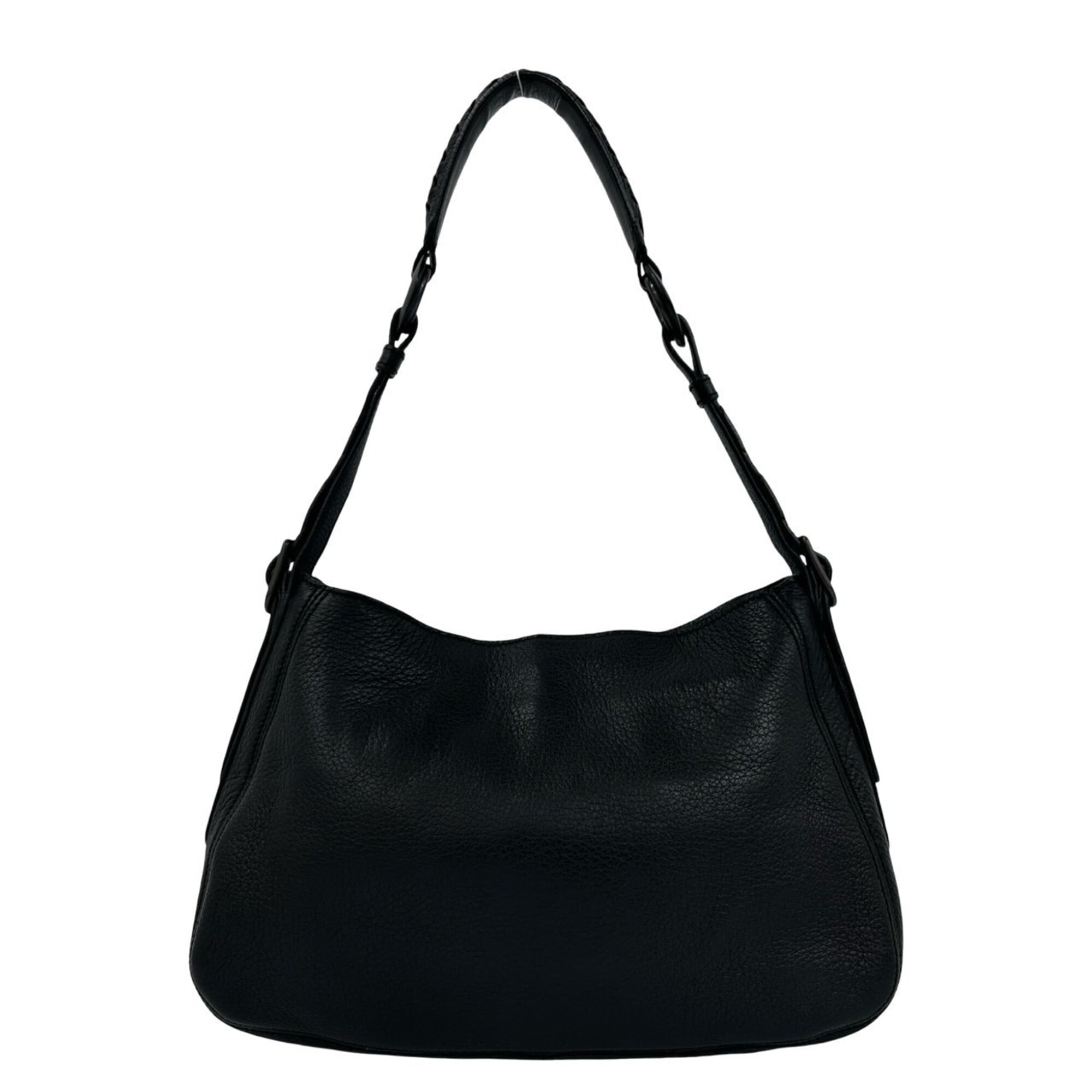 Bottega Veneta Black Leather Shoulder Bag Tote Bag (Pre-Owned)