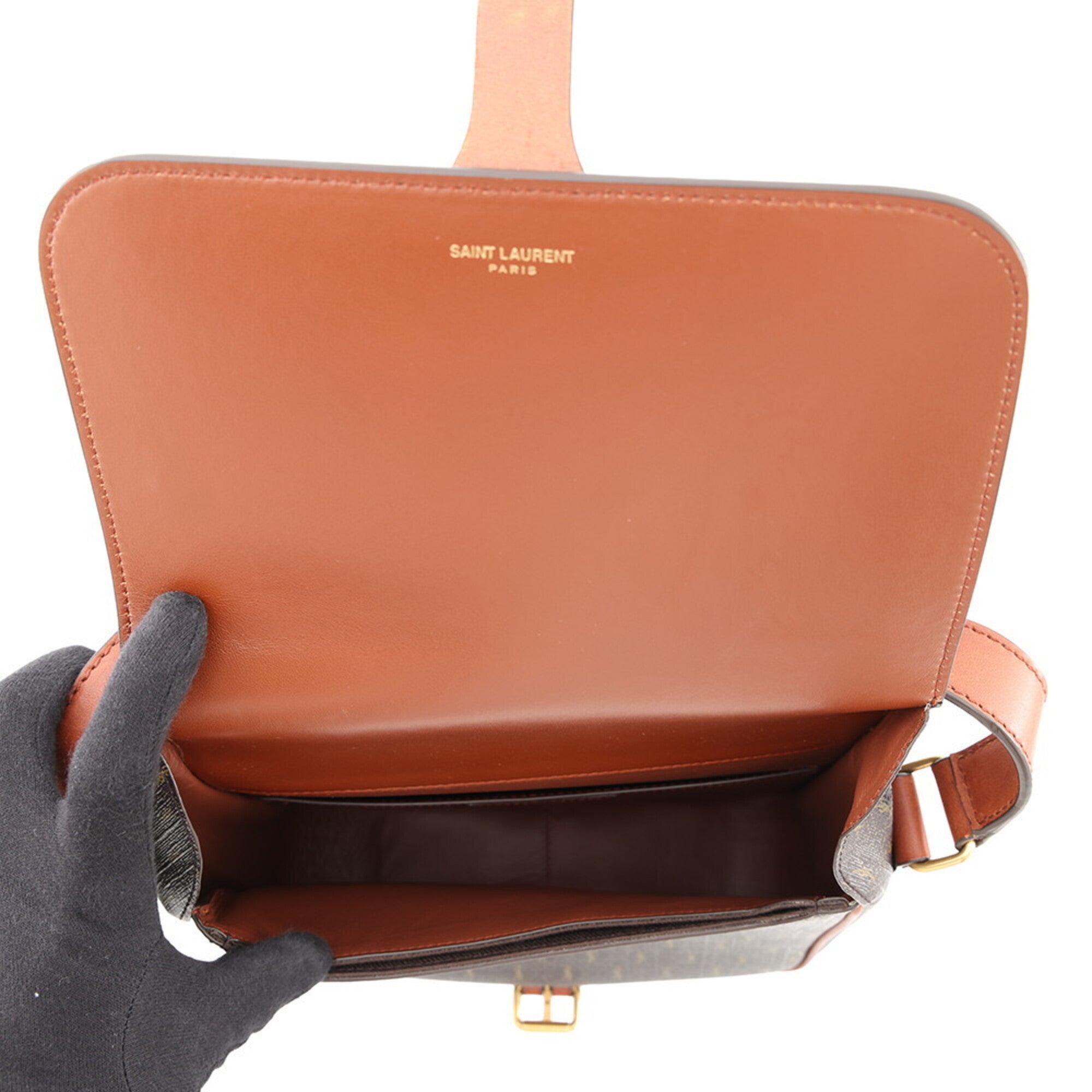 Yves Saint Laurent Brown Pvc Leather Shoulder Bag (Pre-Owned)