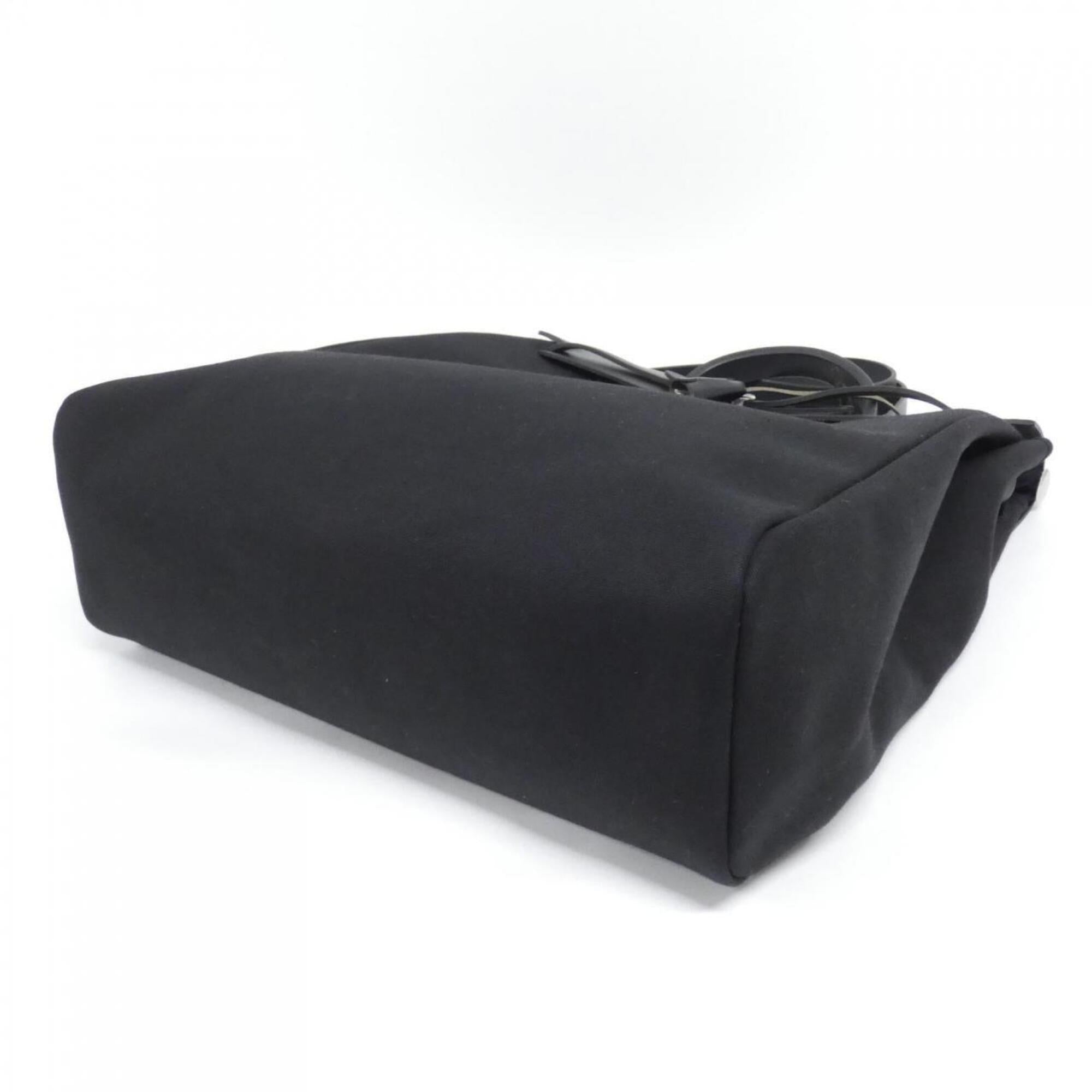 Hermes Her Bag Black Toile Officier Handbag (Pre-Owned)