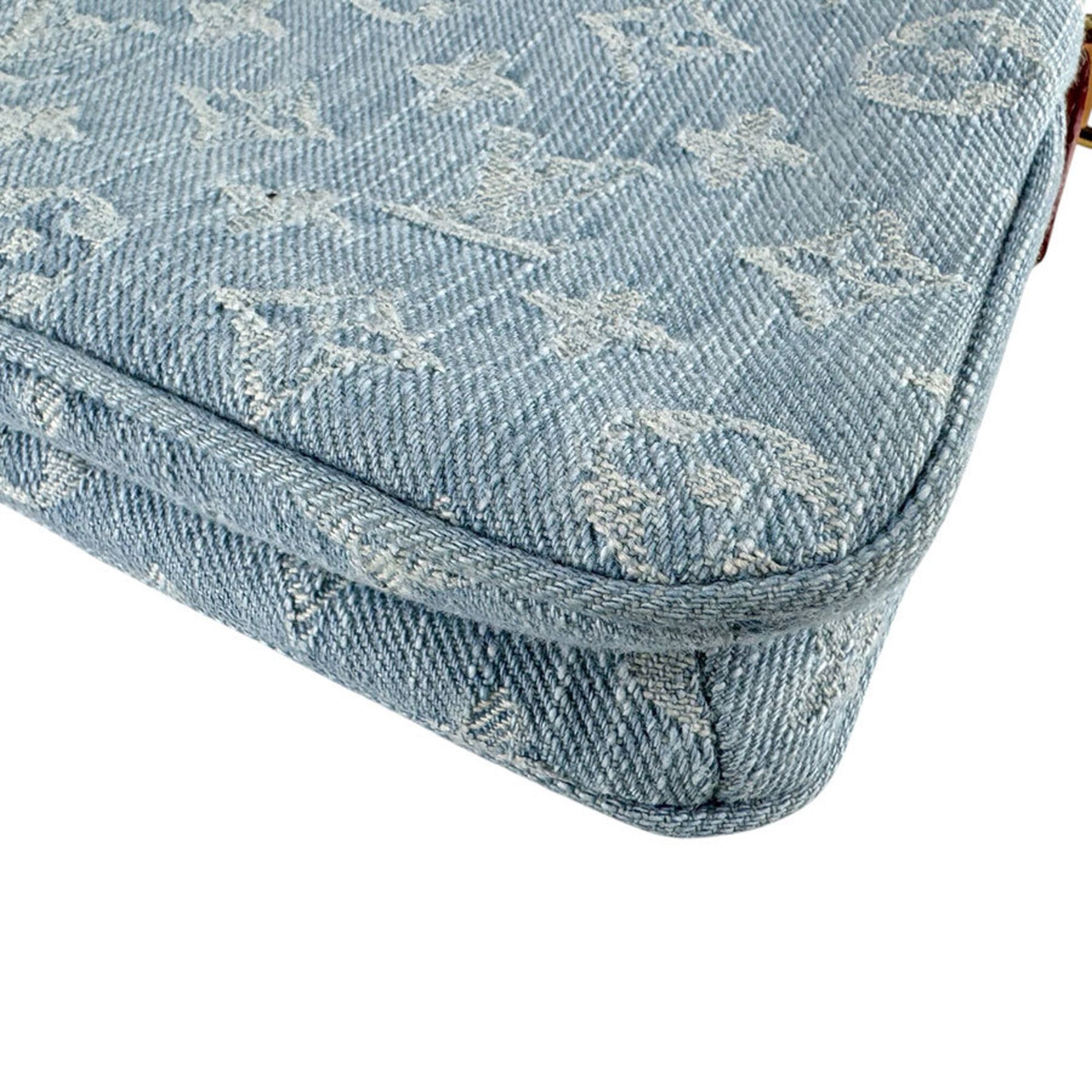 Louis Vuitton Blue Monogram Denim Pochette Shoulder Bag (Pre-Owned)